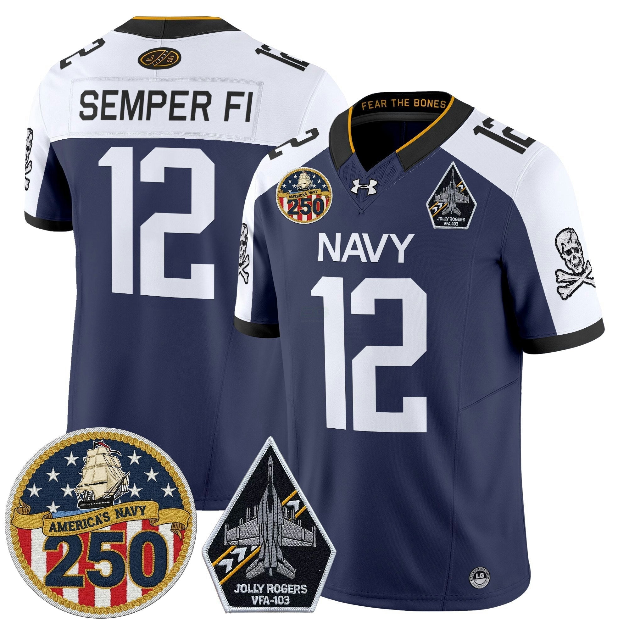 Camisa NCAA 'Jolly Rogers Edition' Vapor Limited Jersey - 250th Anniversary Patch
