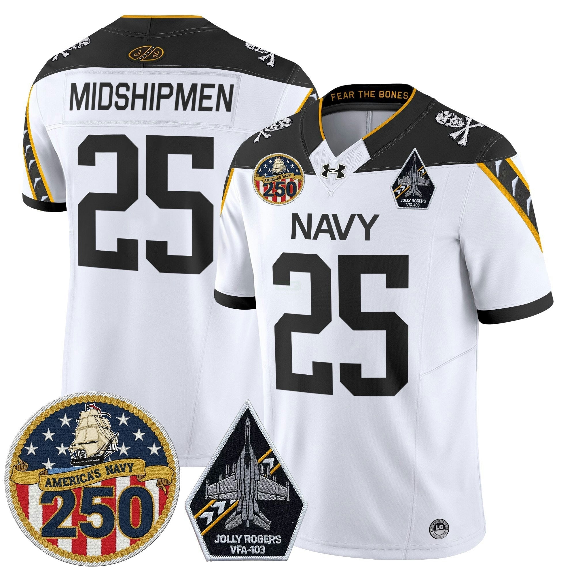 Camisa NCAA 'Jolly Rogers Edition' Vapor Limited Jersey - 250th Anniversary Patch