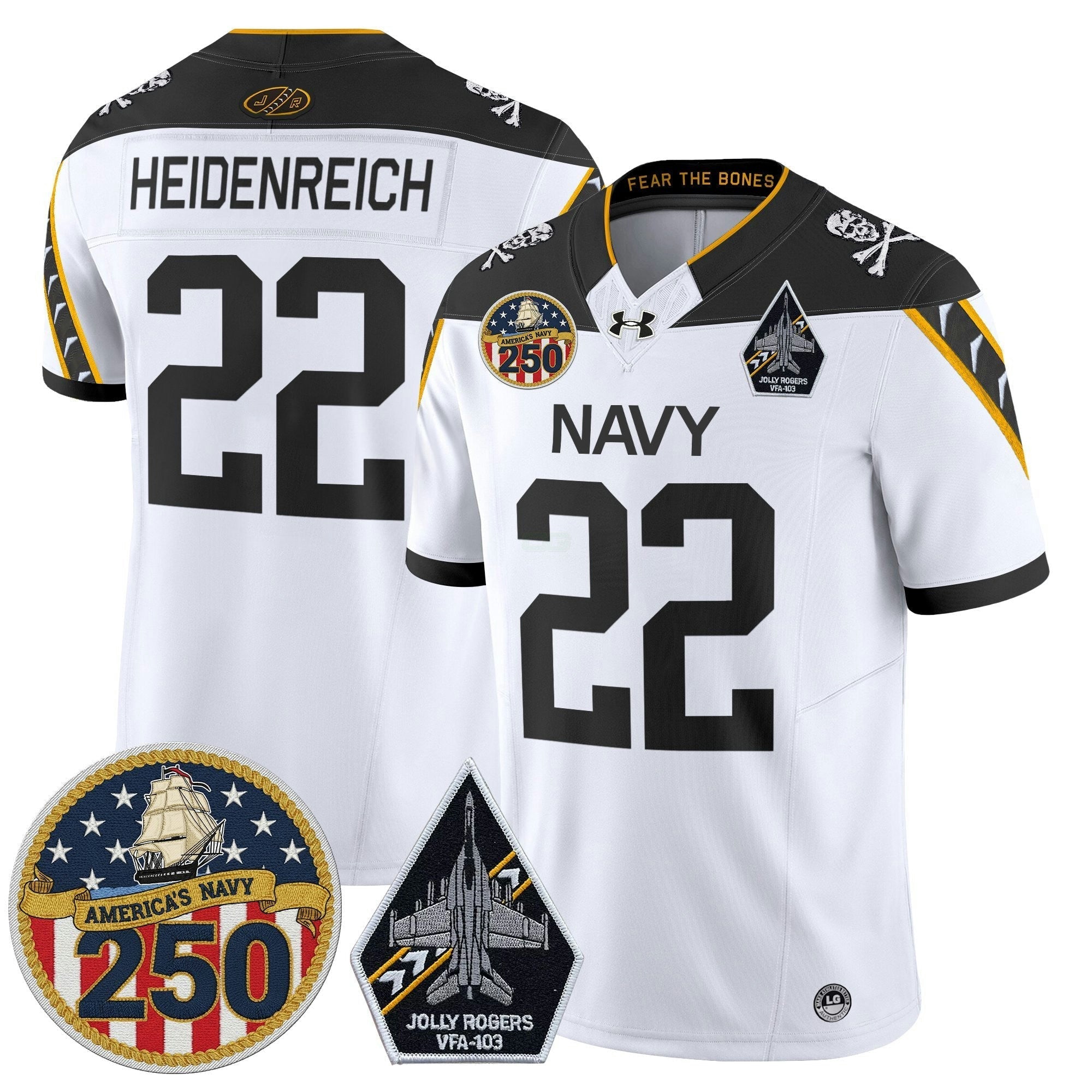 Camisa NCAA 'Jolly Rogers Edition' Vapor Limited Jersey - 250th Anniversary Patch