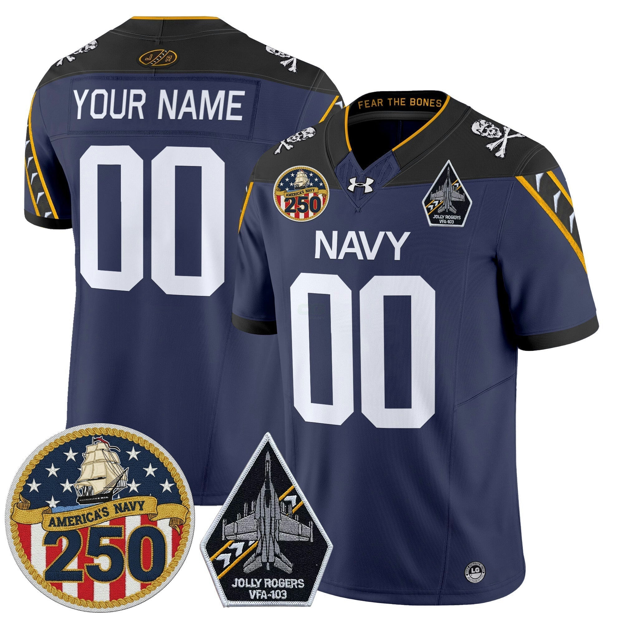 Camisa NCAA 'Jolly Rogers Edition' Vapor Limited Jersey - 250th Anniversary Patch