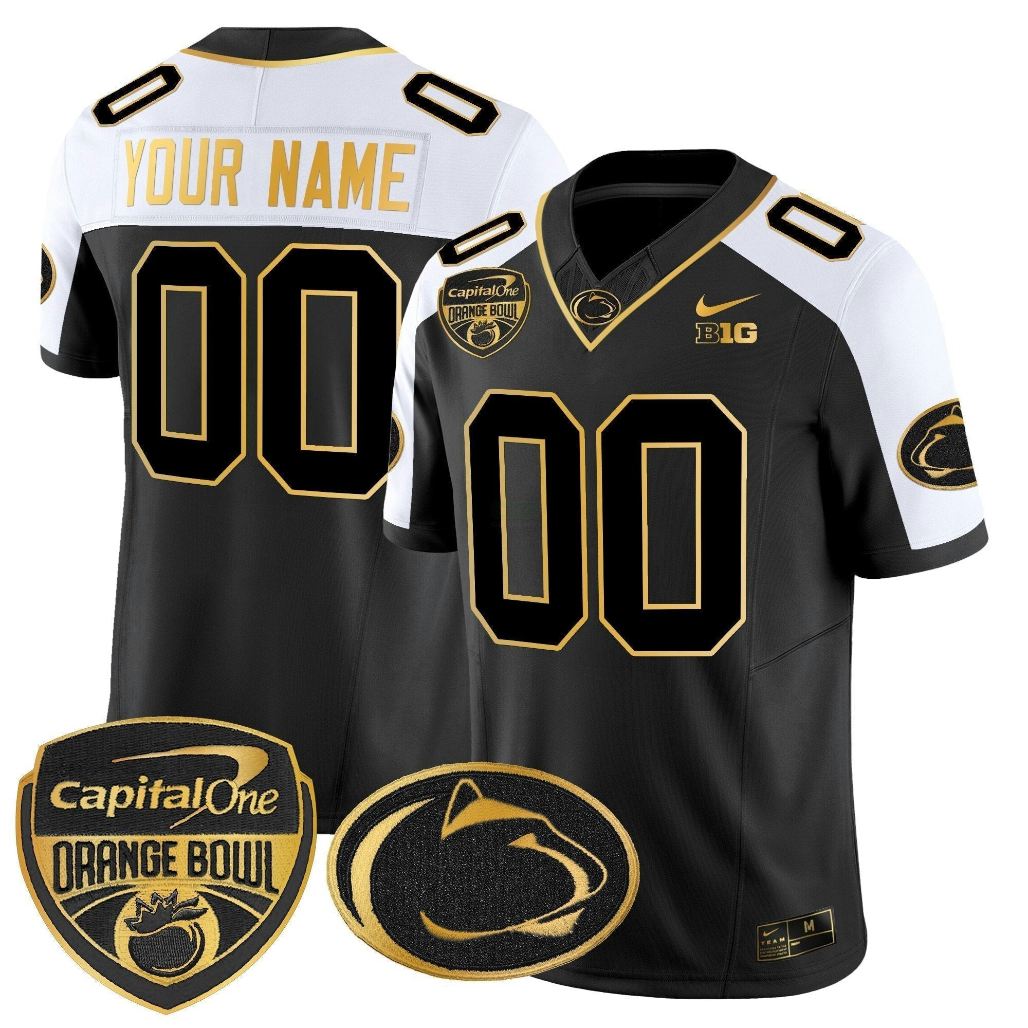 Camisa NCAA Laranja Bowl Patch Dourada Vapor Limited Jersey V2