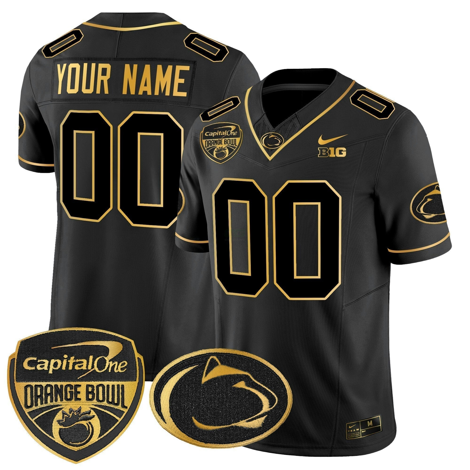 Camisa NCAA Laranja Bowl Patch Dourada Vapor Limited Jersey V2