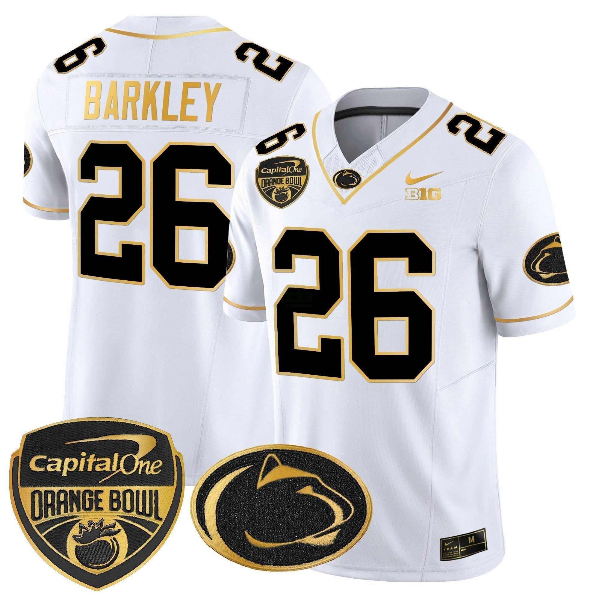 Camisa NCAA Laranja Bowl Patch Dourada Vapor Limited Jersey V2