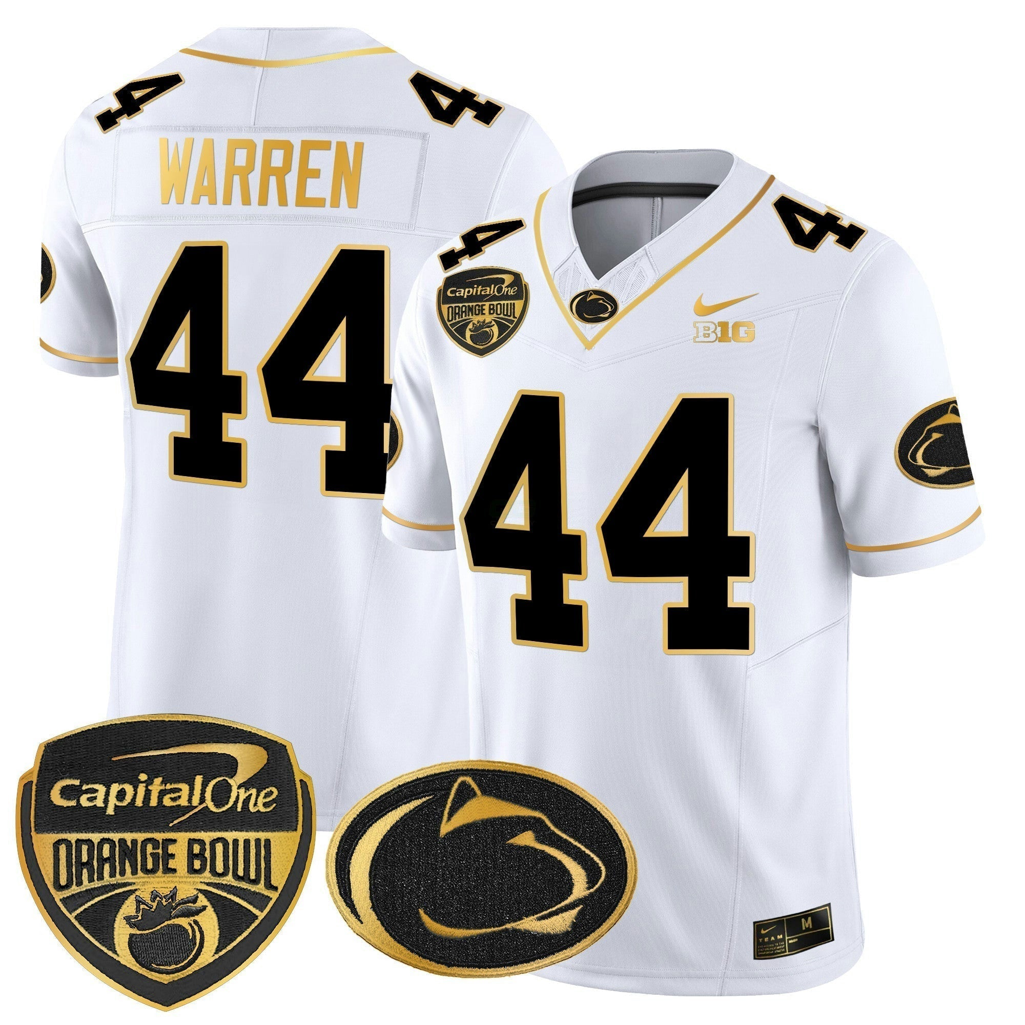 Camisa NCAA Laranja Bowl Patch Dourada Vapor Limited Jersey V2