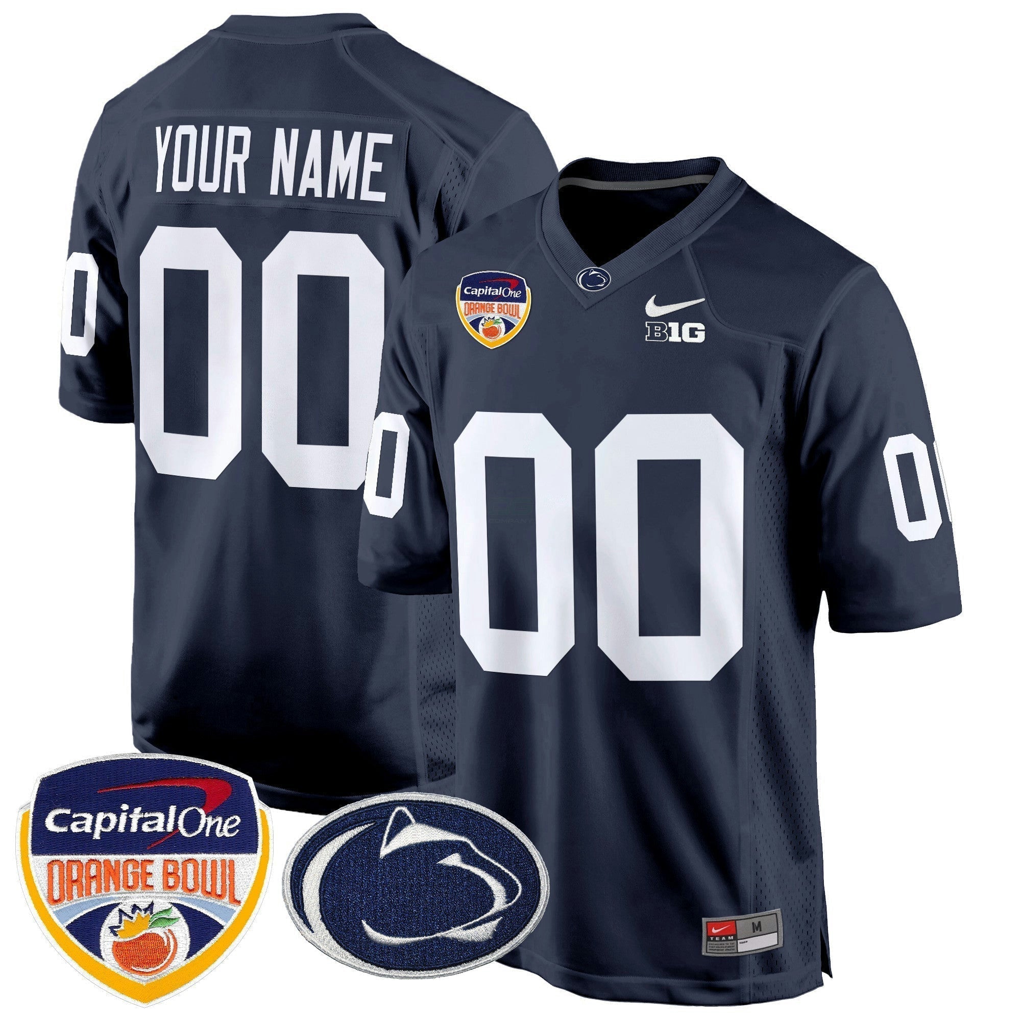 Camisa NCAA Laranja Bowl Patch Game Jersey