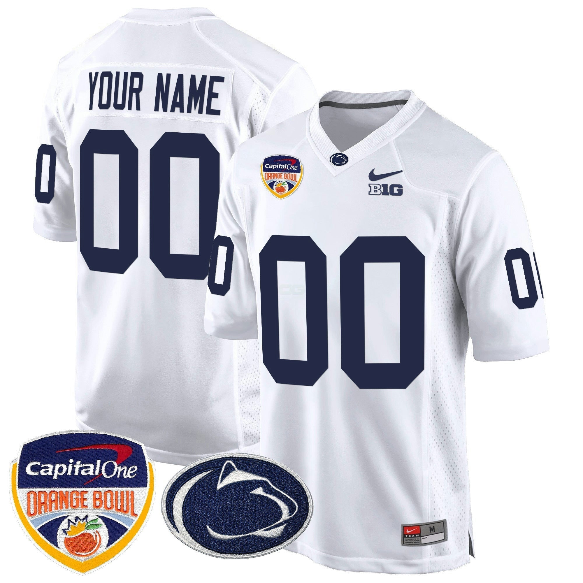 Camisa NCAA Laranja Bowl Patch Game Jersey