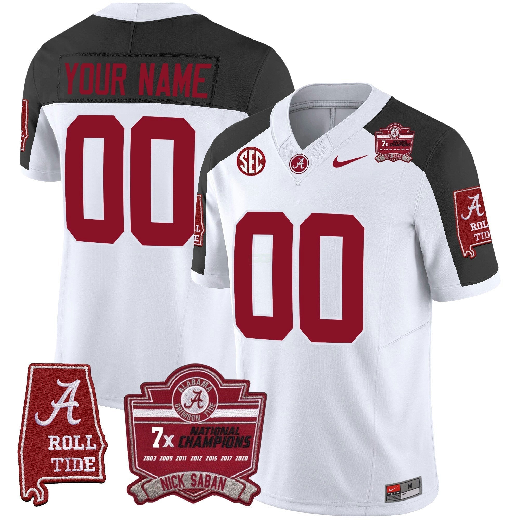Camisa NCAA Nick Saban 7x Champions Patch Vapor Jersey