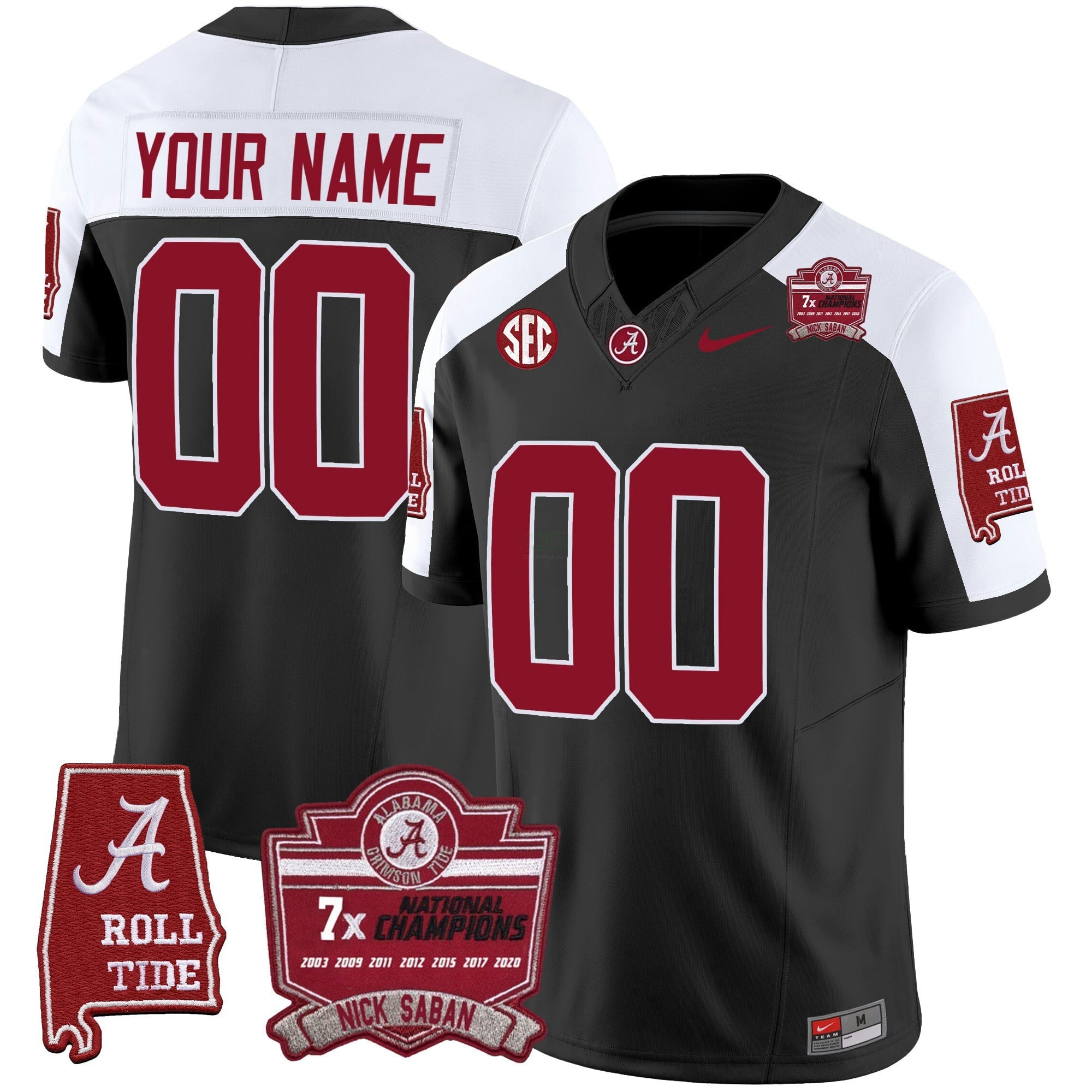 Camisa NCAA Nick Saban 7x Champions Patch Vapor Jersey