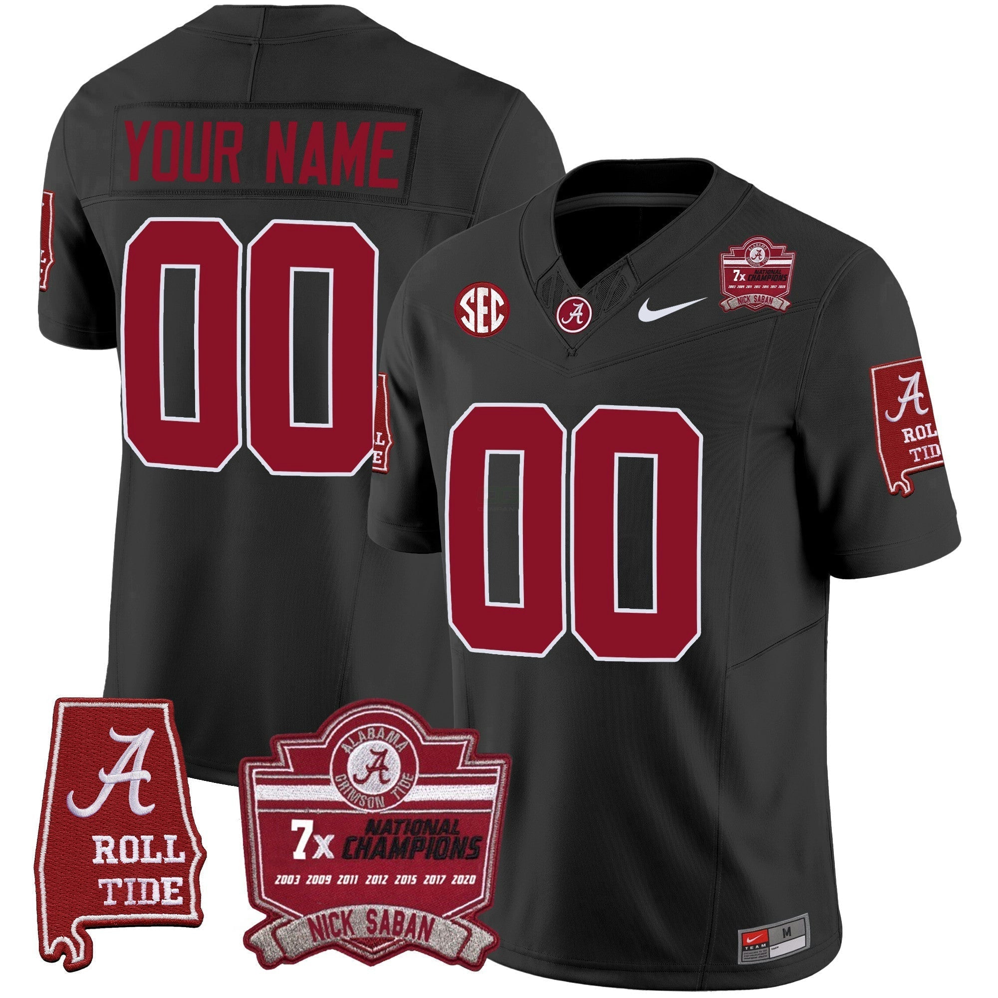 Camisa NCAA Nick Saban 7x Champions Patch Vapor Jersey