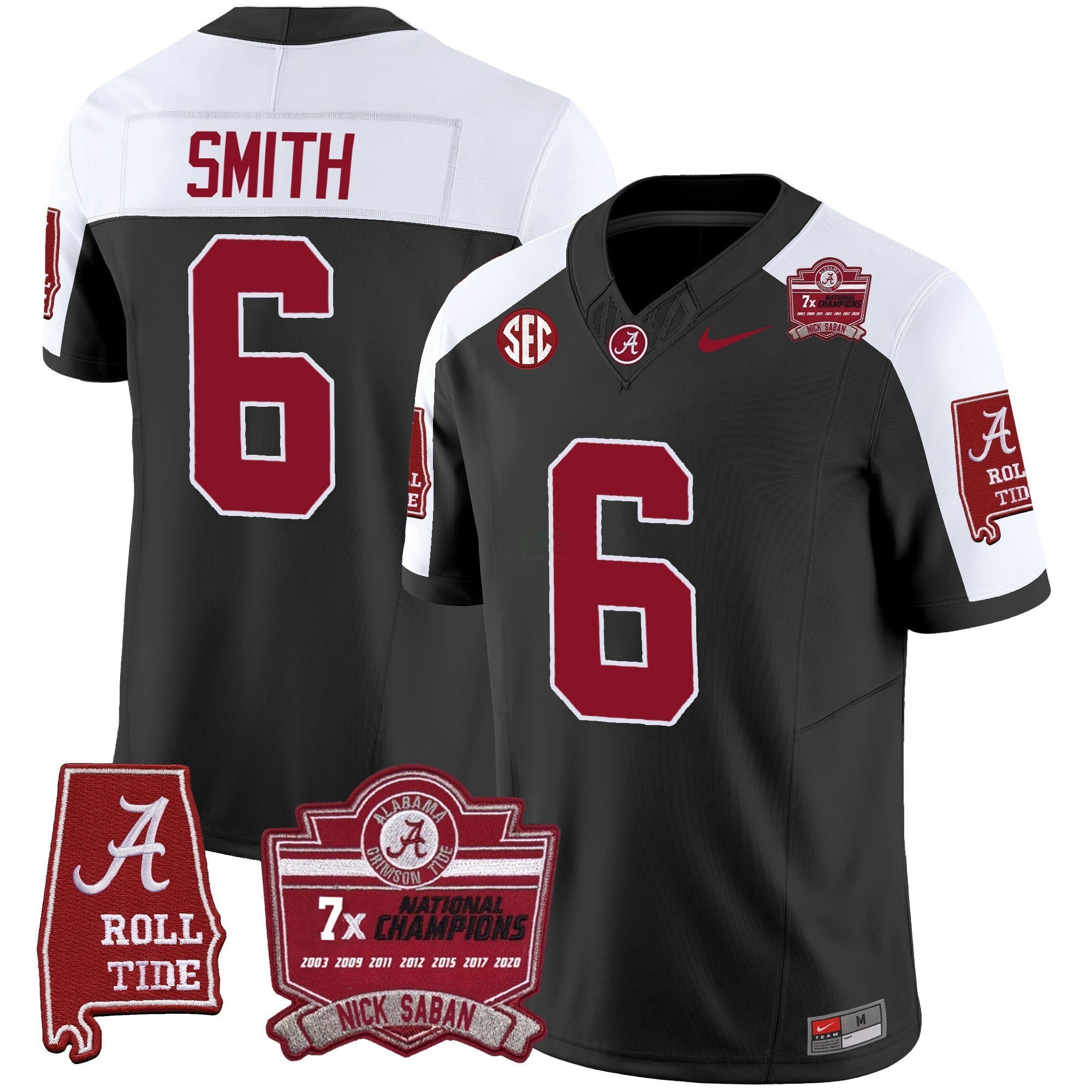Camisa NCAA Nick Saban 7x Champions Patch Vapor Jersey