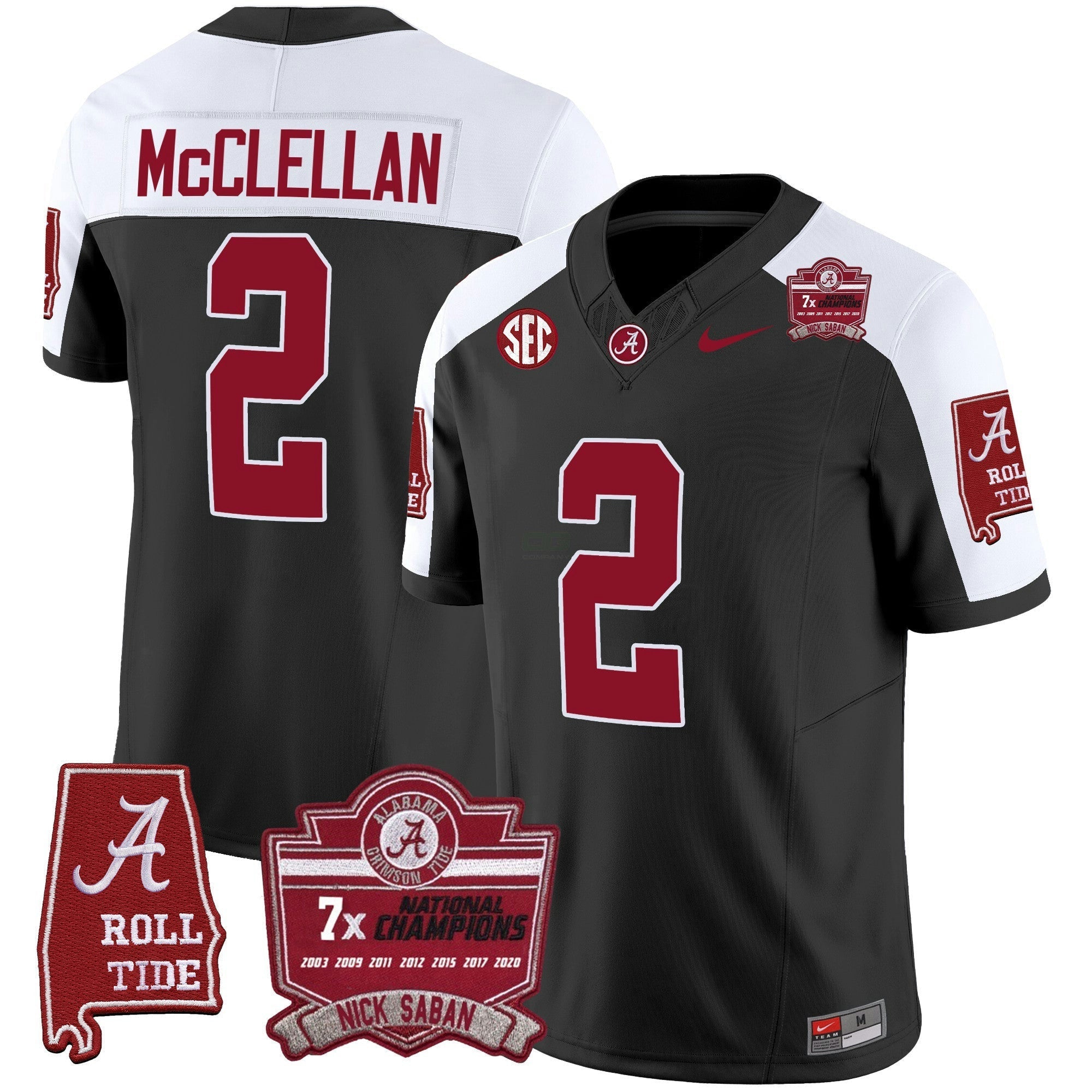 Camisa NCAA Nick Saban 7x Champions Patch Vapor Jersey