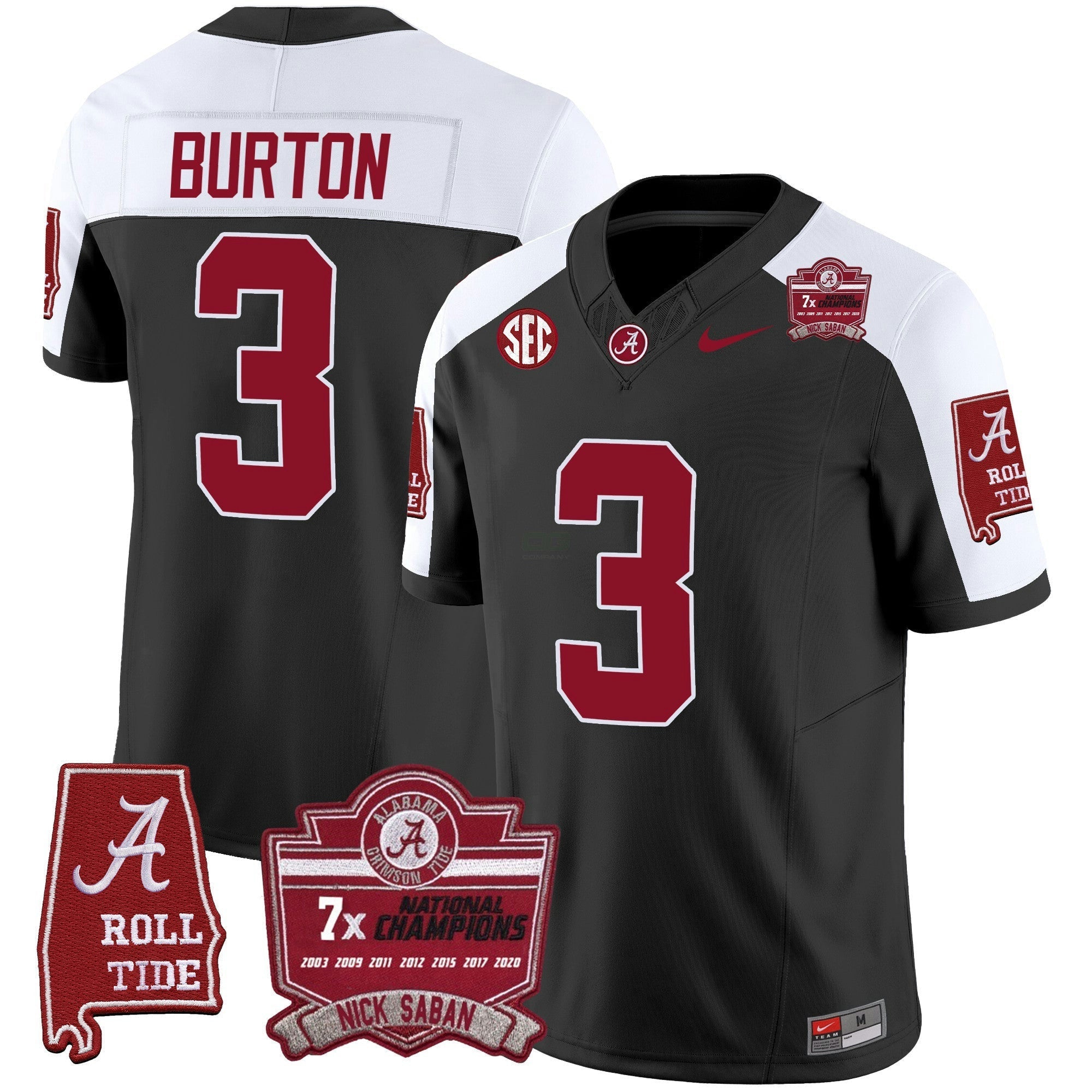 Camisa NCAA Nick Saban 7x Champions Patch Vapor Jersey