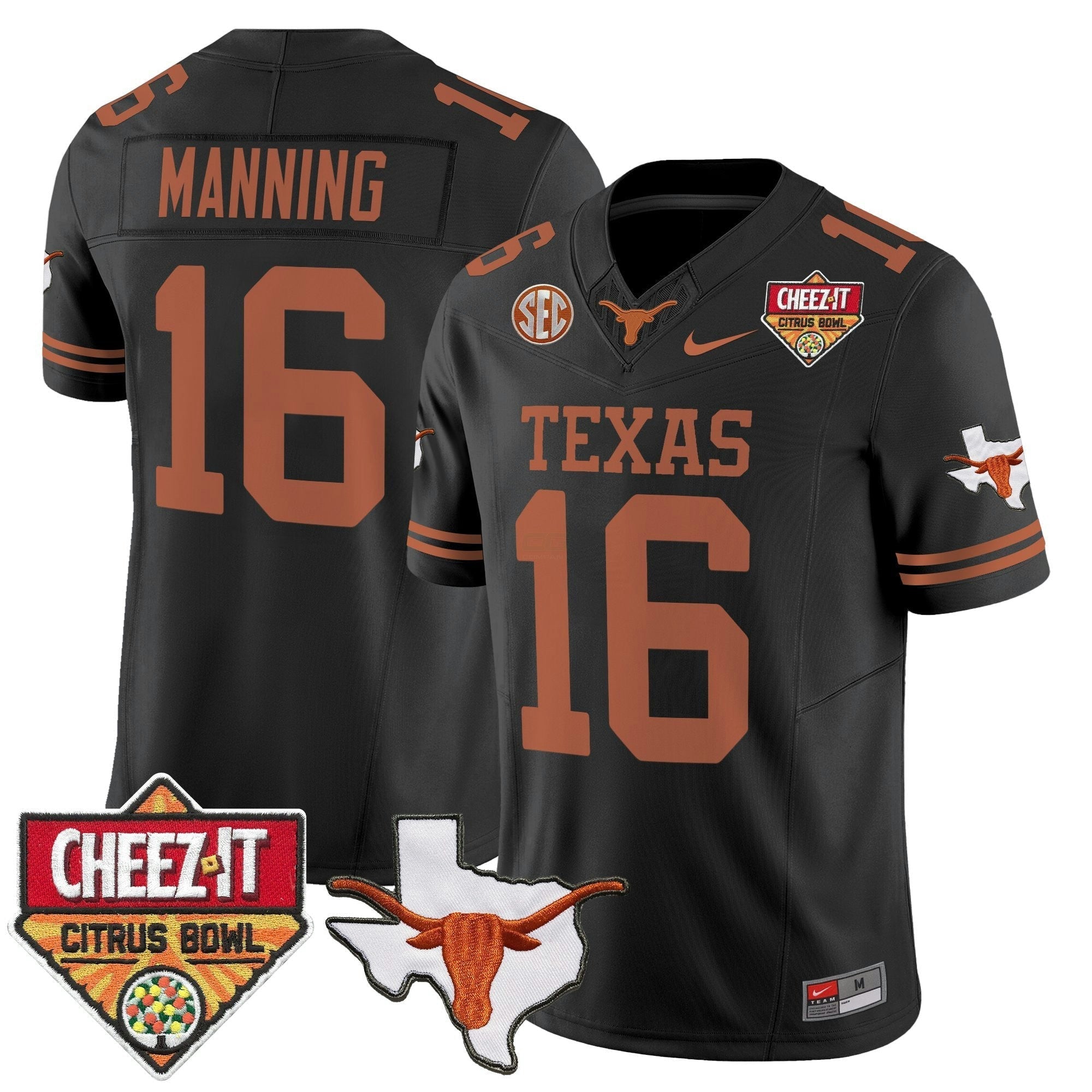 Camisa NCAA Tex 2025 Cheez-It Citrus Bowl Patch Vapor Limited Jersey
