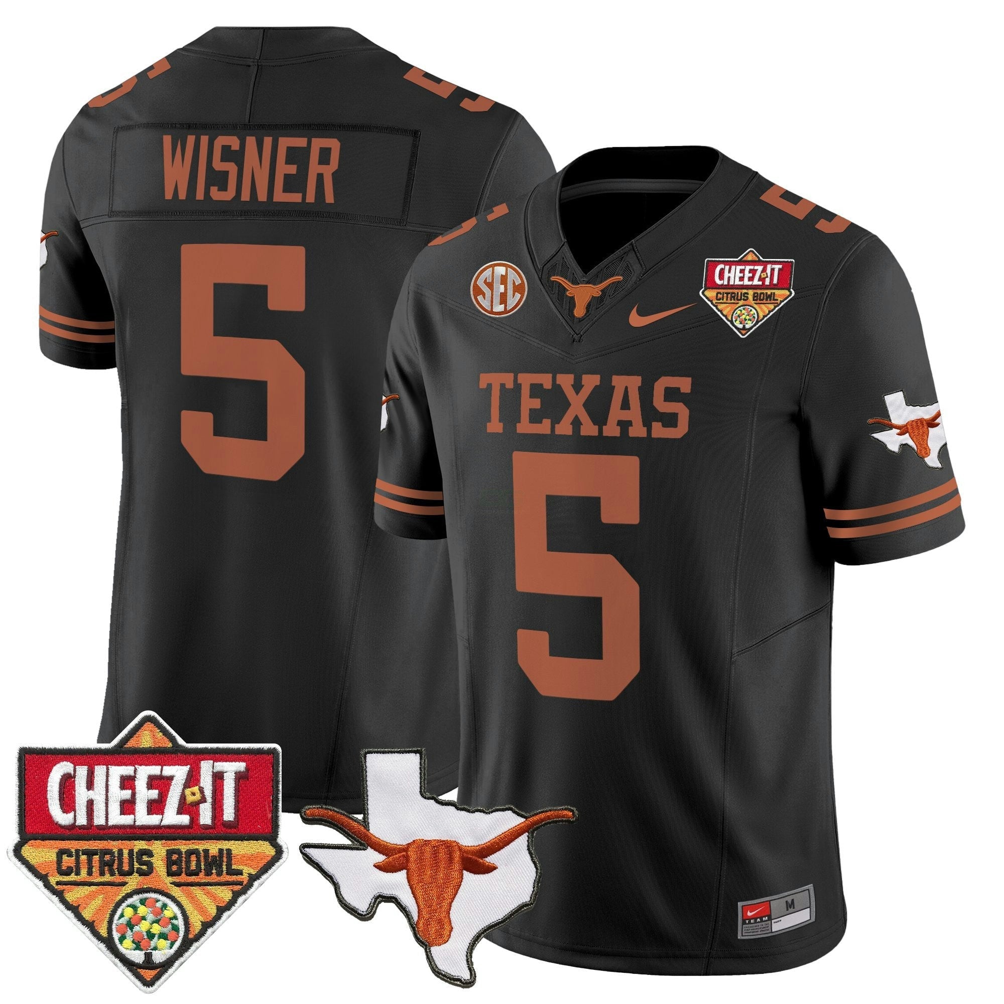 Camisa NCAA Tex 2025 Cheez-It Citrus Bowl Patch Vapor Limited Jersey