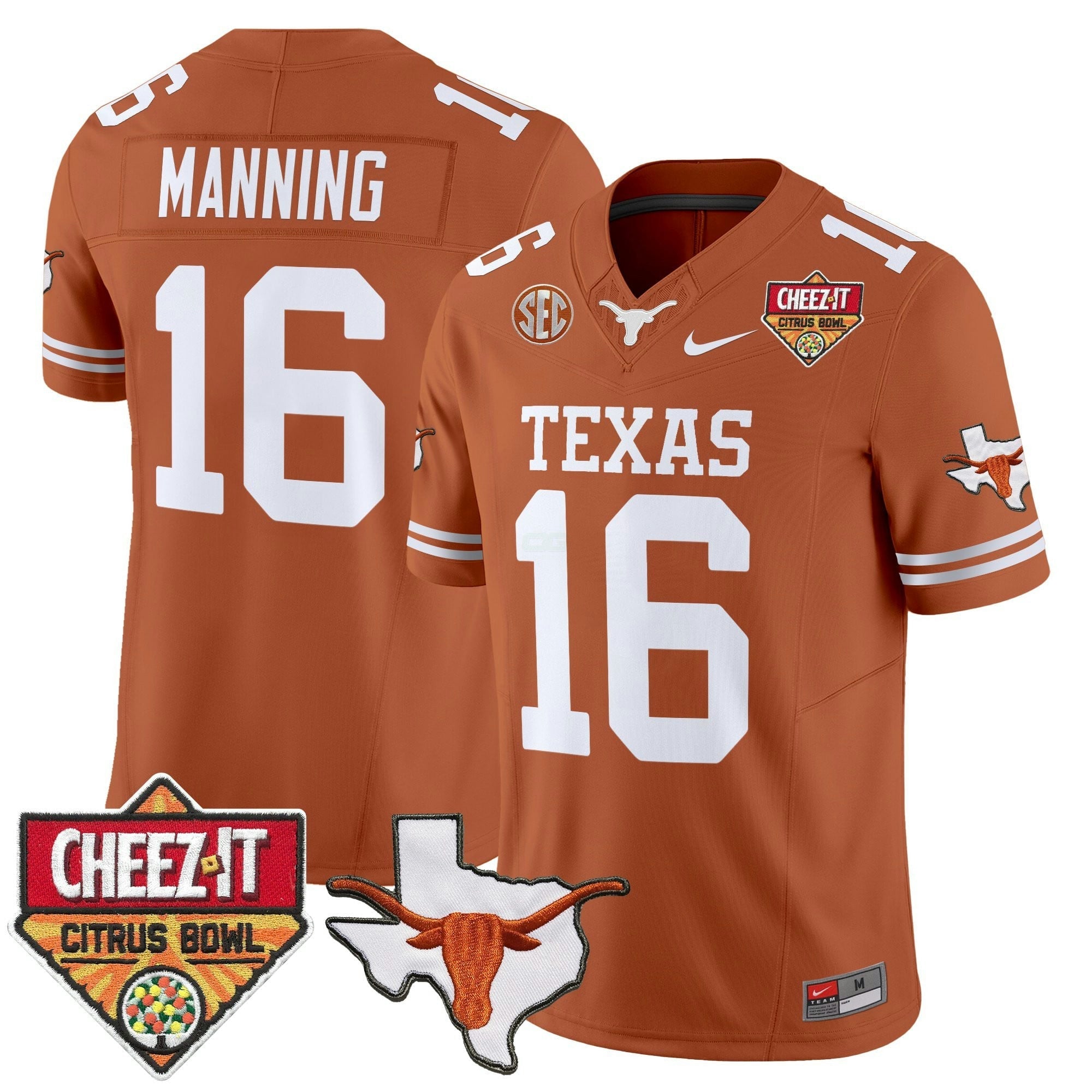 Camisa NCAA Tex 2025 Cheez-It Citrus Bowl Patch Vapor Limited Jersey