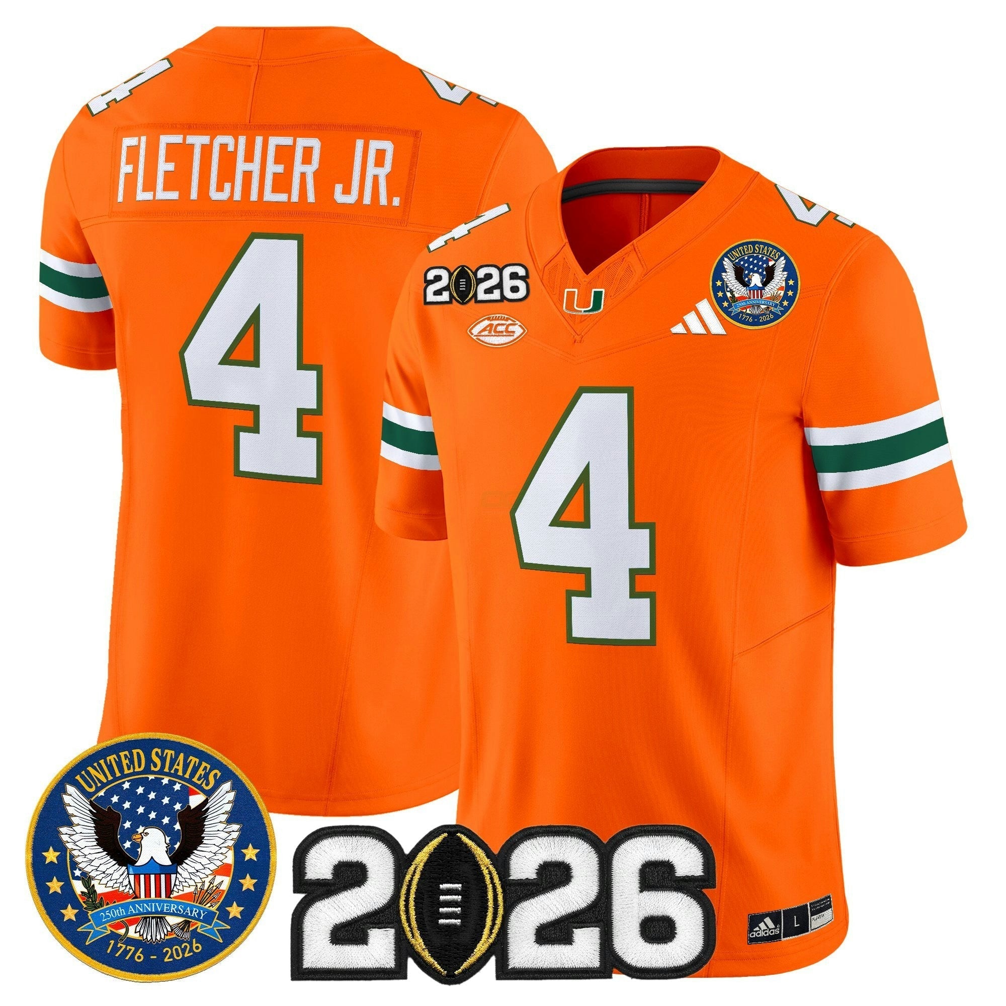 Camisa NCAA "United States 250th Anniversary & 2026 College Football Playoff Final Patch" Vapor Limited Jersey