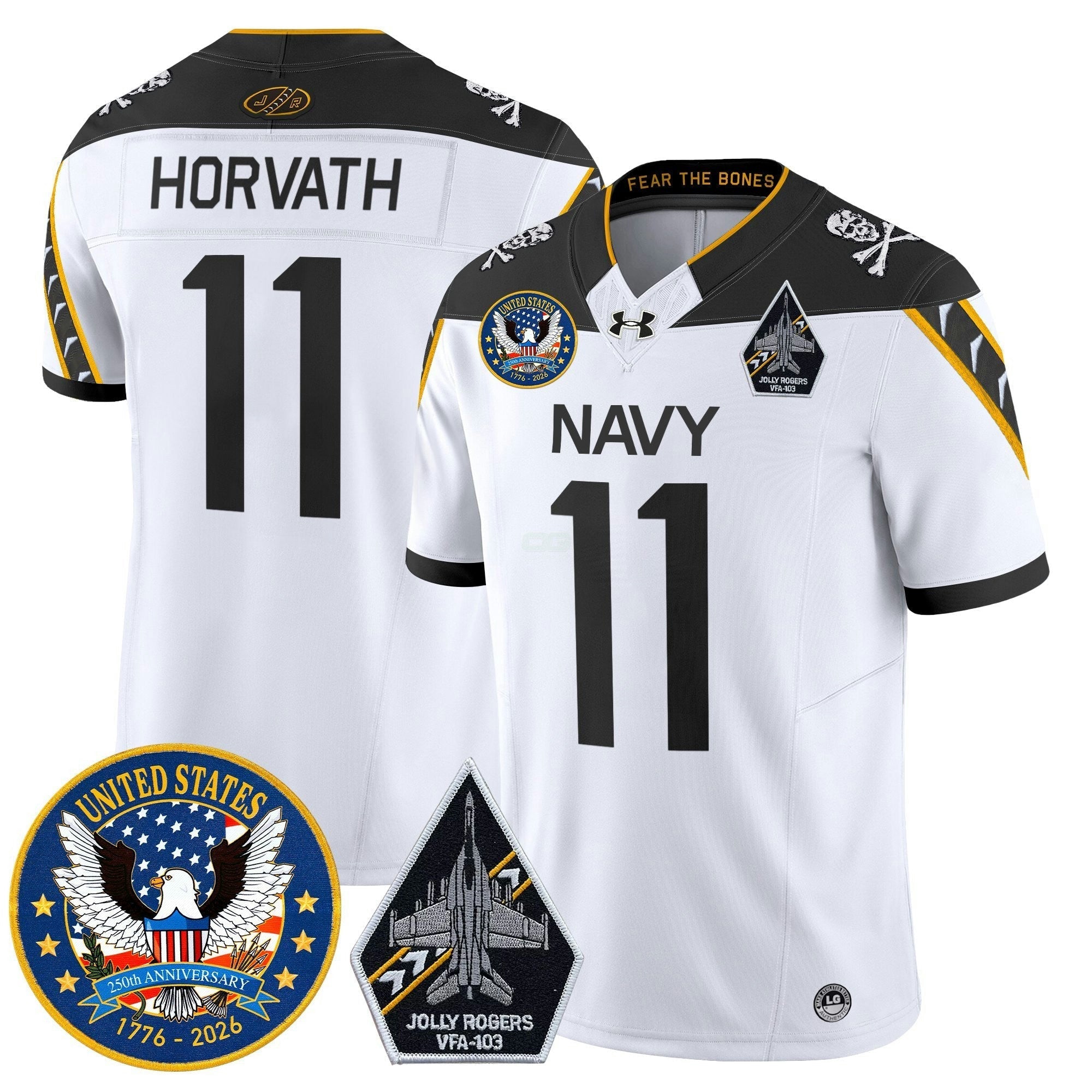 Camisa NCAA "United States 250th Anniversary Patch" Vapor Limited Jersey - Jolly Rogers Edition