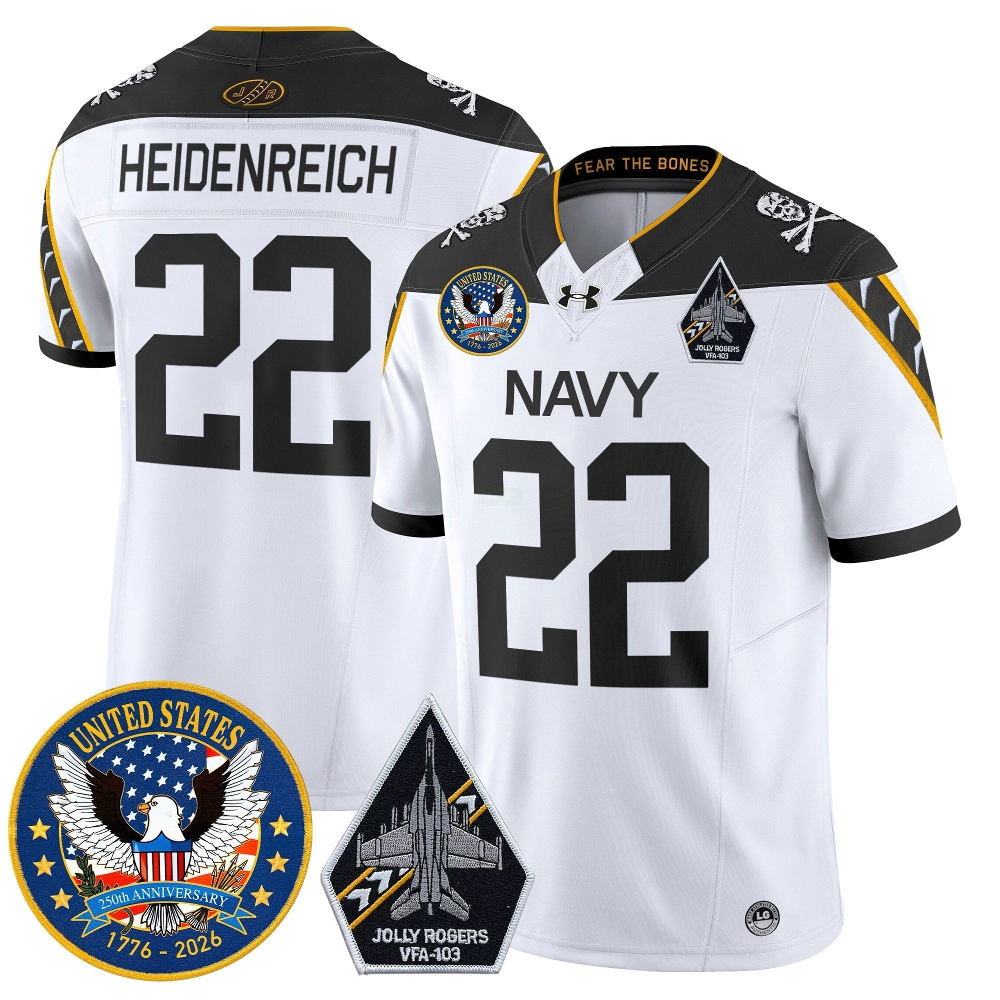 Camisa NCAA "United States 250th Anniversary Patch" Vapor Limited Jersey - Jolly Rogers Edition