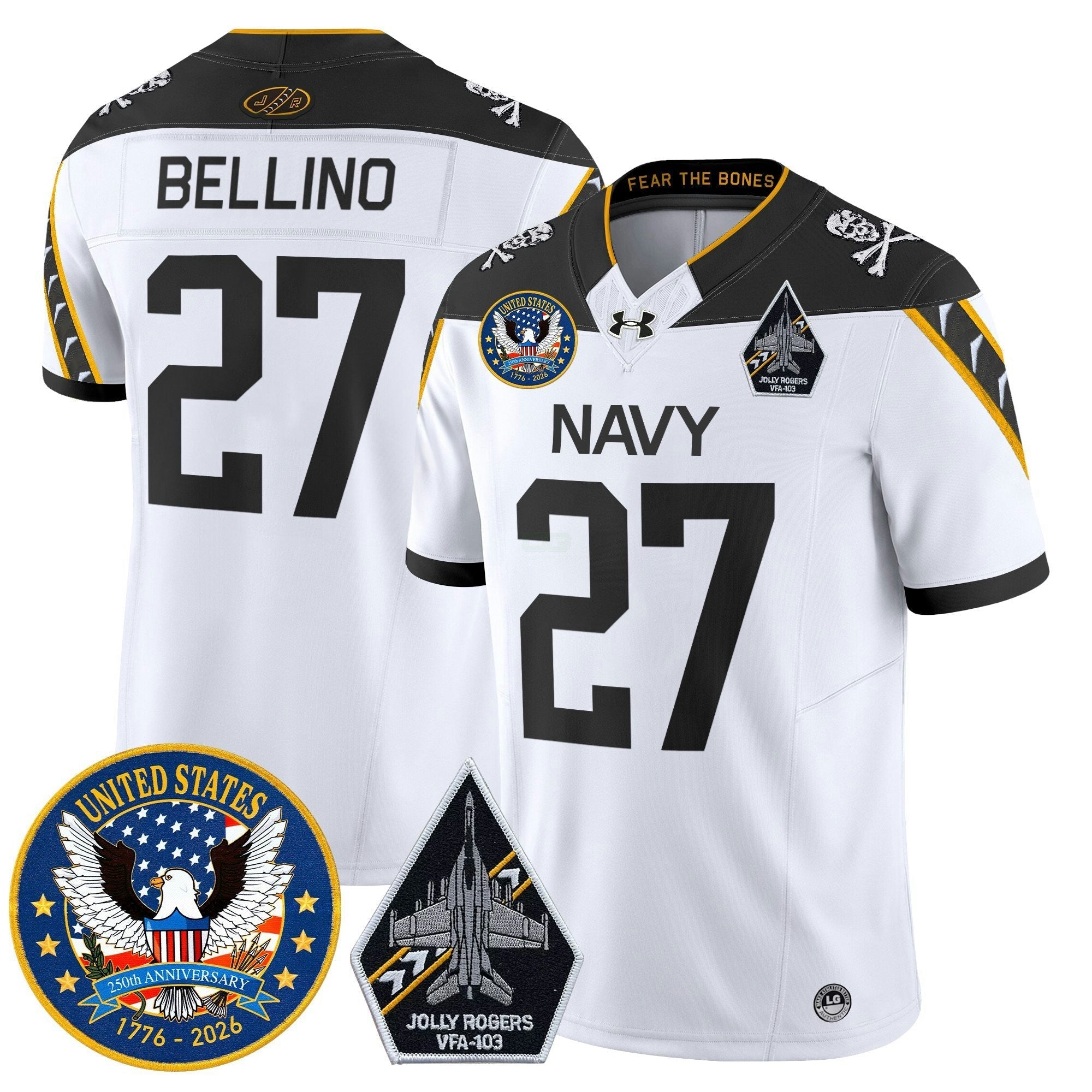Camisa NCAA "United States 250th Anniversary Patch" Vapor Limited Jersey - Jolly Rogers Edition