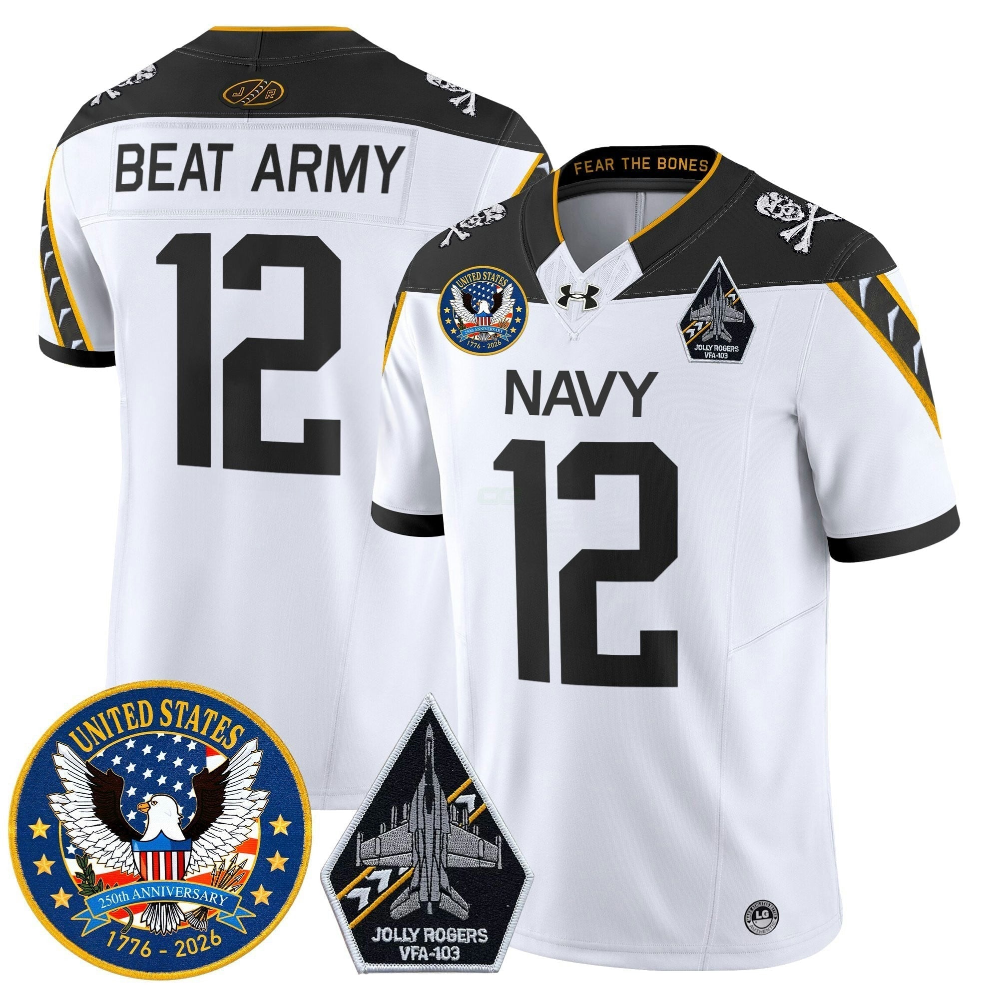 Camisa NCAA "United States 250th Anniversary Patch" Vapor Limited Jersey - Jolly Rogers Edition