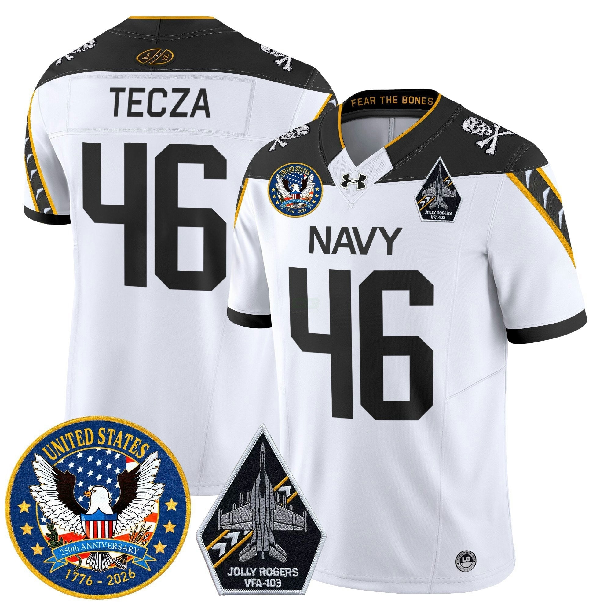 Camisa NCAA "United States 250th Anniversary Patch" Vapor Limited Jersey - Jolly Rogers Edition