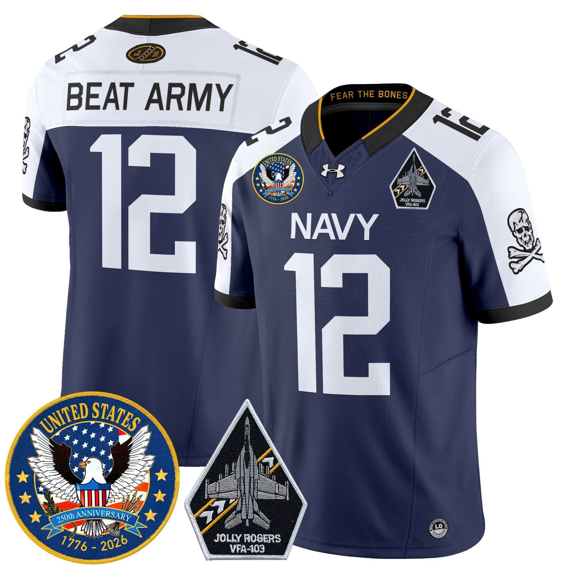 Camisa NCAA "United States 250th Anniversary Patch" Vapor Limited Jersey - Jolly Rogers Edition