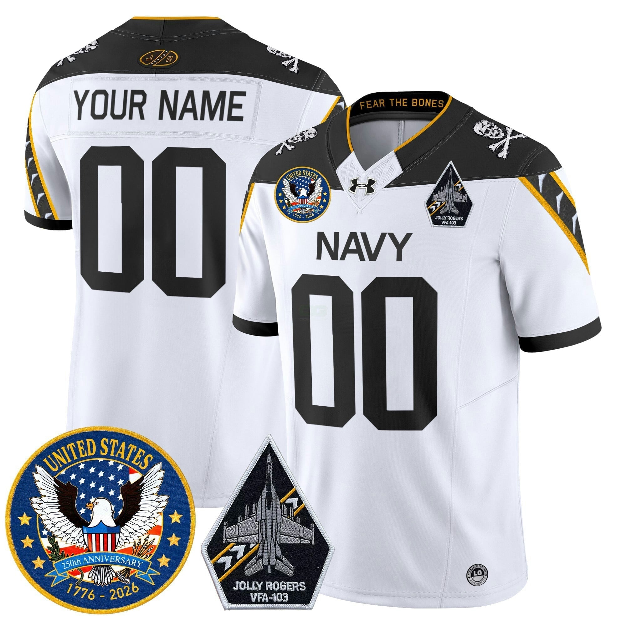Camisa NCAA "United States 250th Anniversary Patch" Vapor Limited Jersey - Jolly Rogers Edition