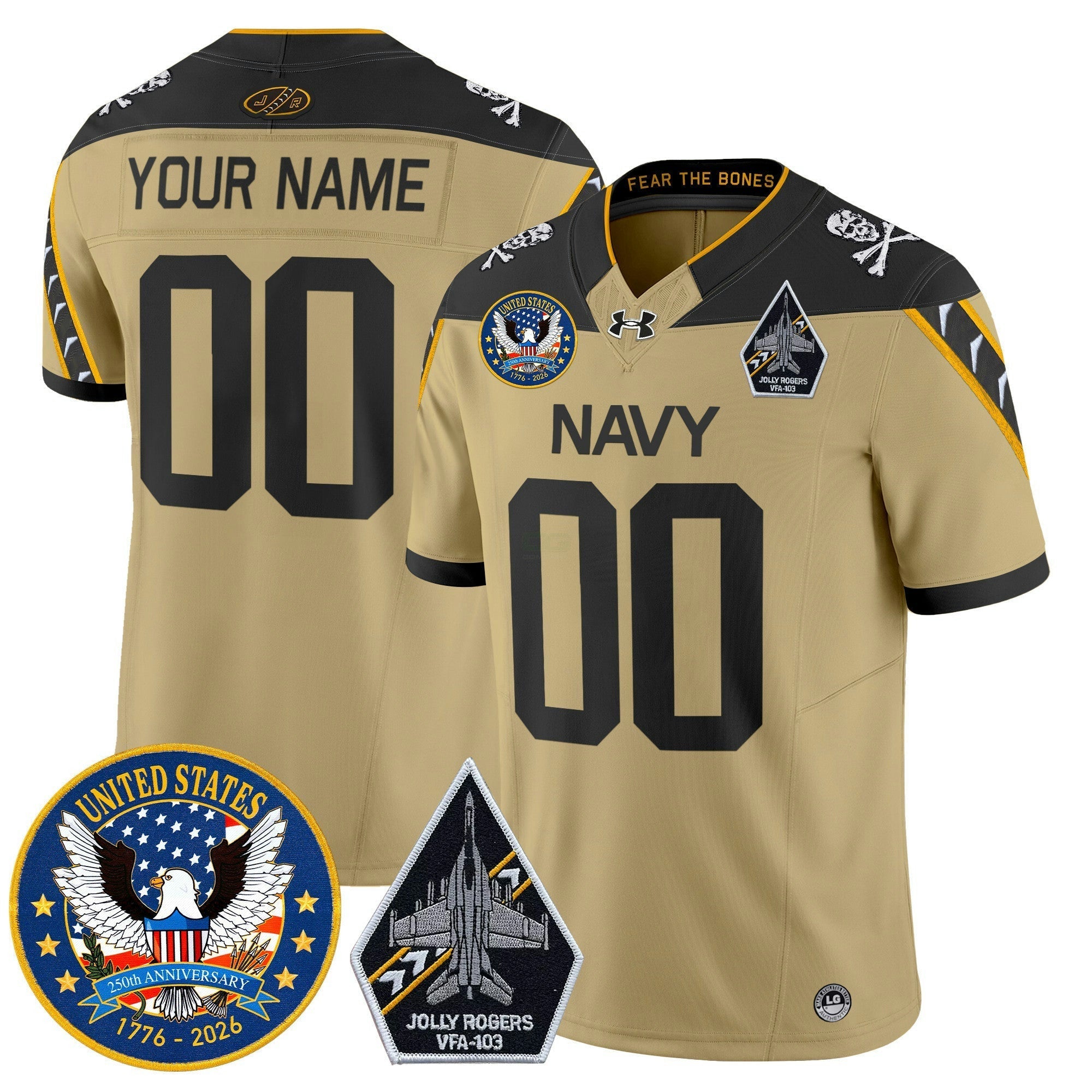 Camisa NCAA "United States 250th Anniversary Patch" Vapor Limited Jersey - Jolly Rogers Edition