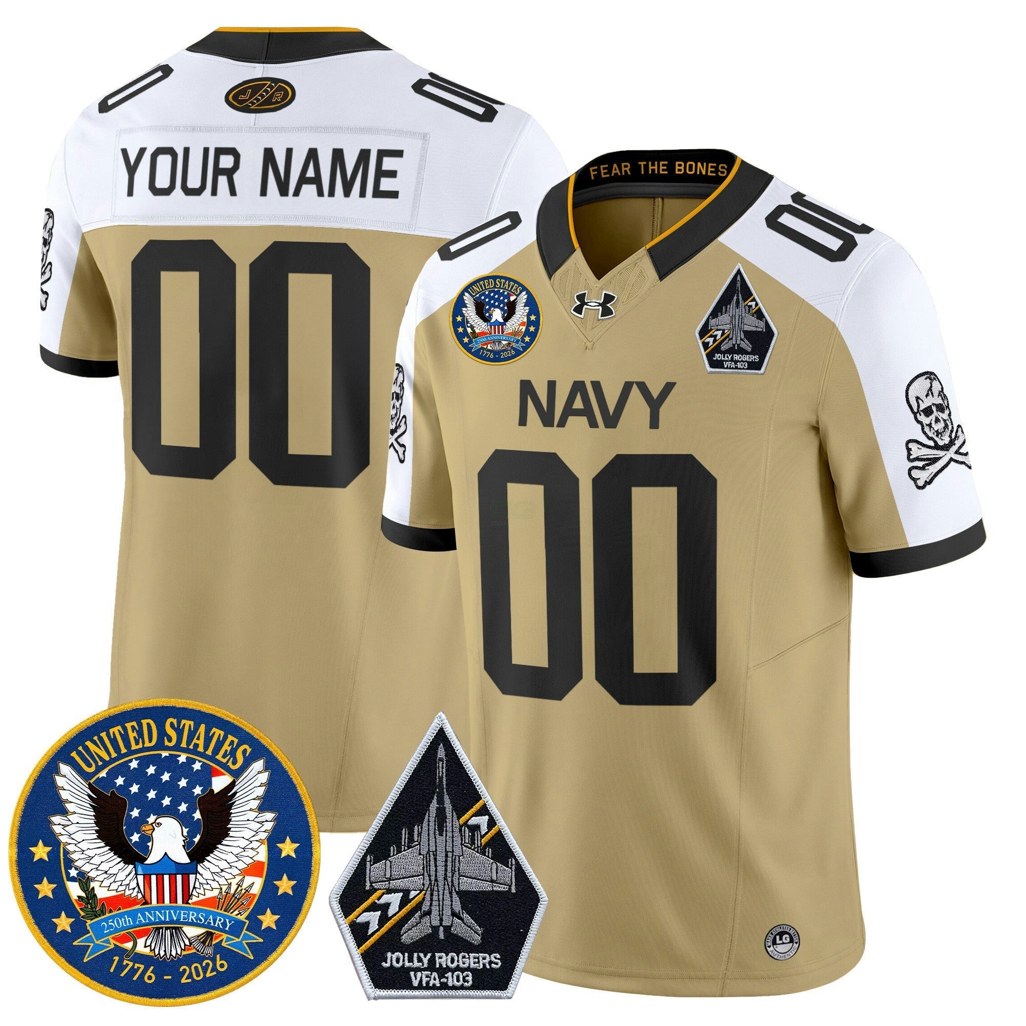Camisa NCAA "United States 250th Anniversary Patch" Vapor Limited Jersey - Jolly Rogers Edition