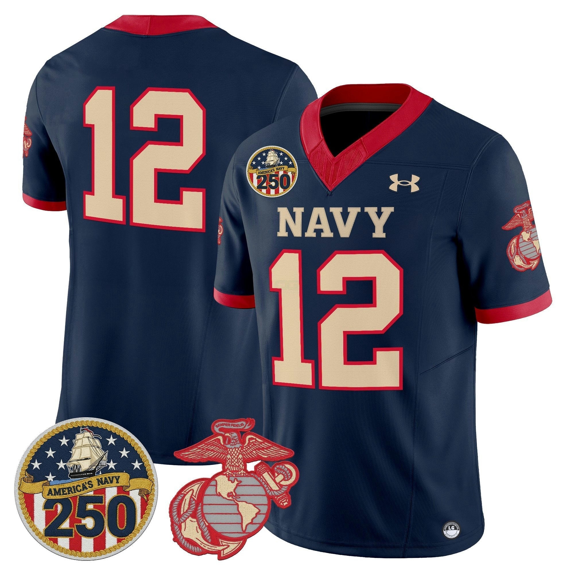 Camisa NCAA Vapor USMC Premier Jersey - 250th Anniversary Patch