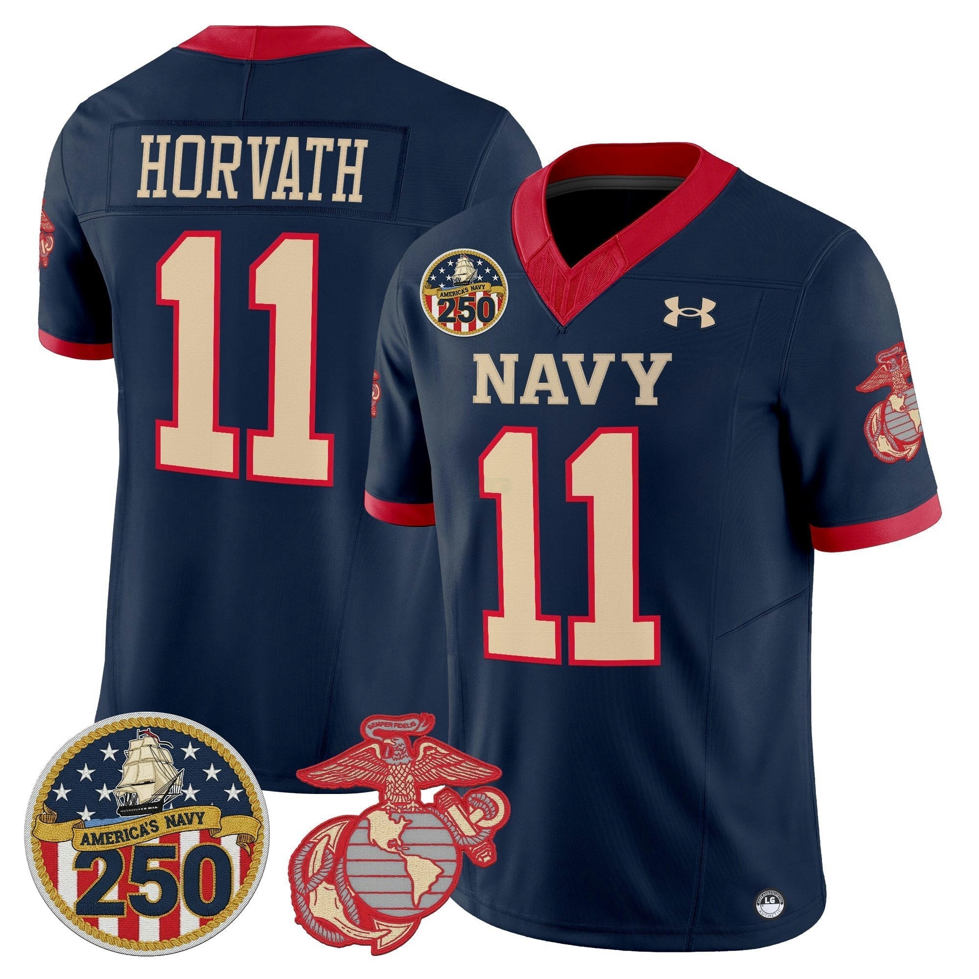 Camisa NCAA Vapor USMC Premier Jersey - 250th Anniversary Patch