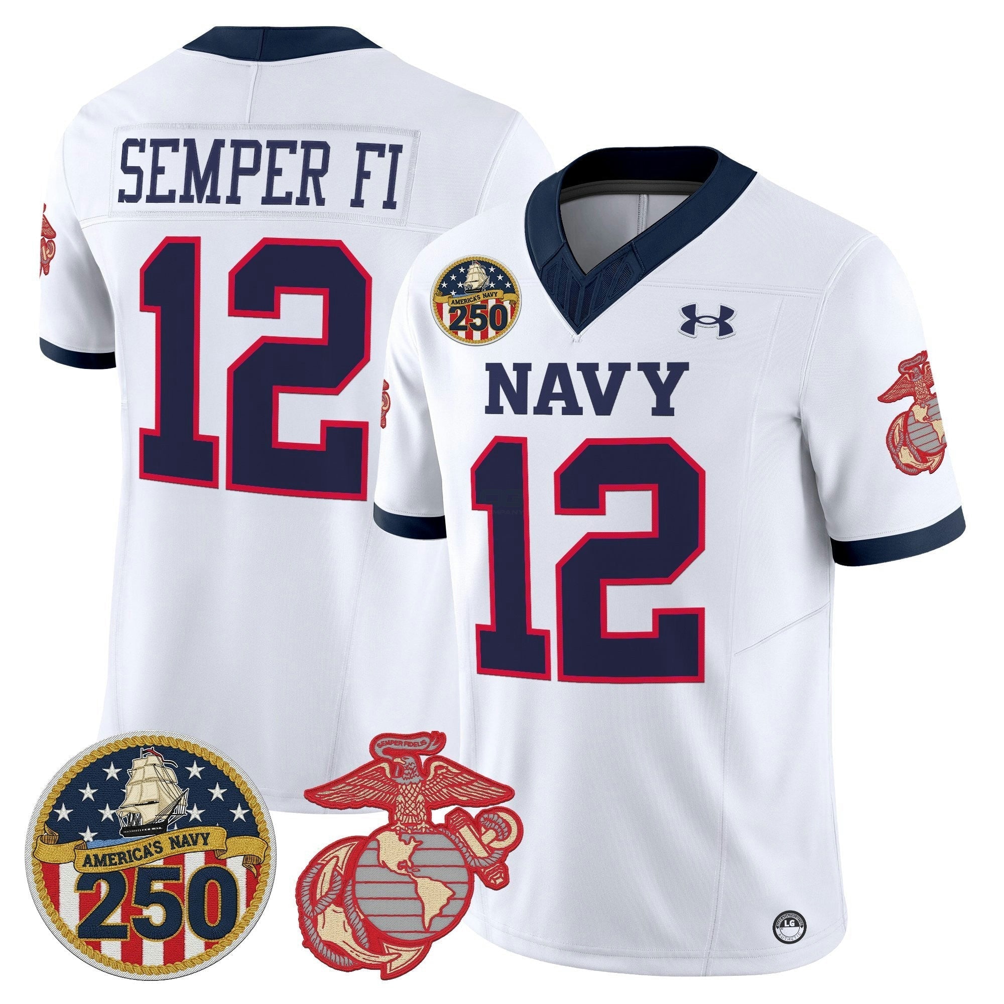 Camisa NCAA Vapor USMC Premier Jersey - 250th Anniversary Patch