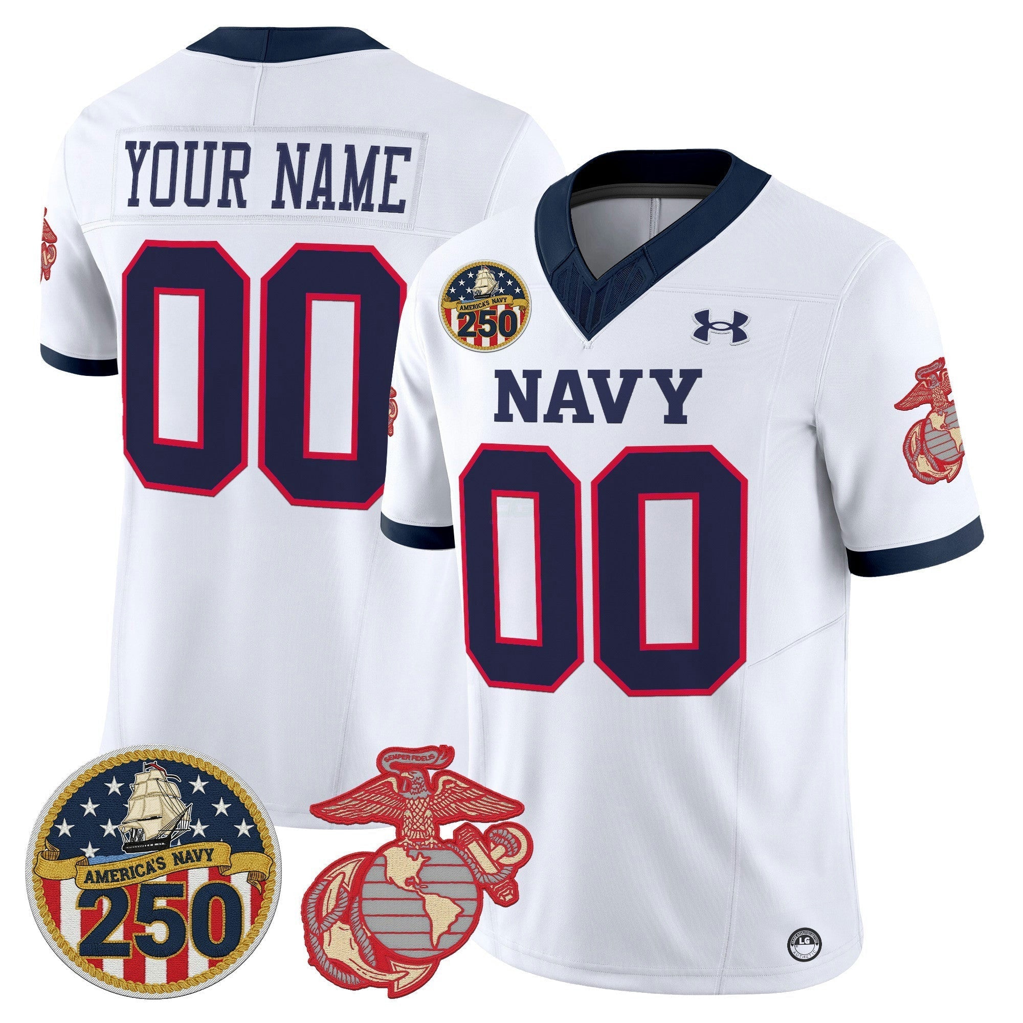 Camisa NCAA Vapor USMC Premier Jersey - 250th Anniversary Patch
