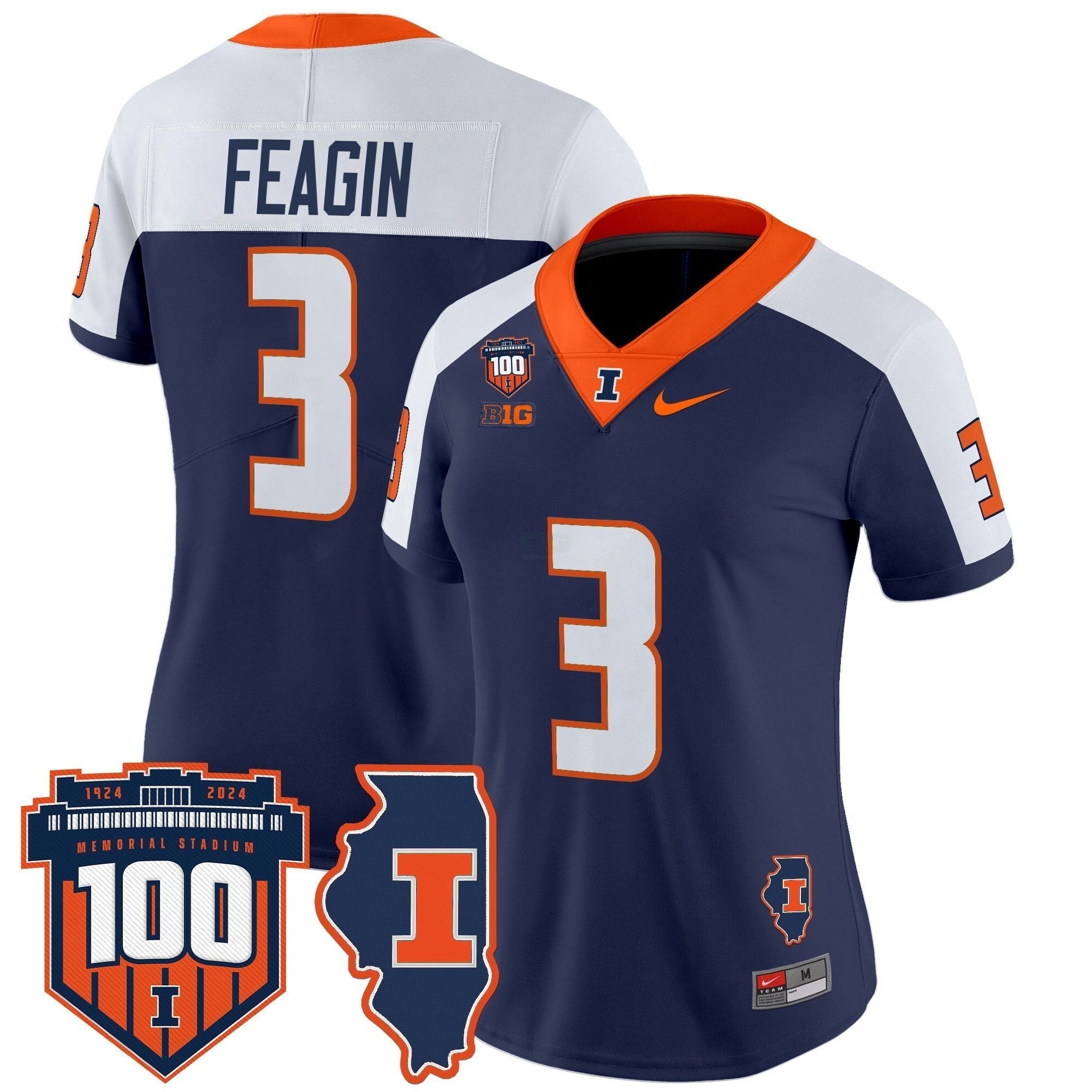 Camisa NCAA Women's 100th Memorial Stadium Patch Vapor Limited Jersey