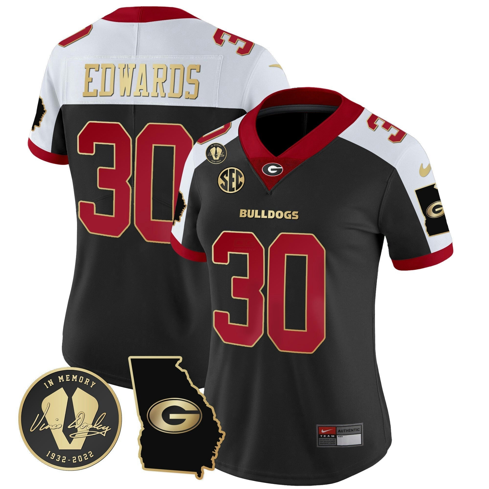 Camisa NCAA Women's 2023 Vapor Jersey V3 - Georgia Map