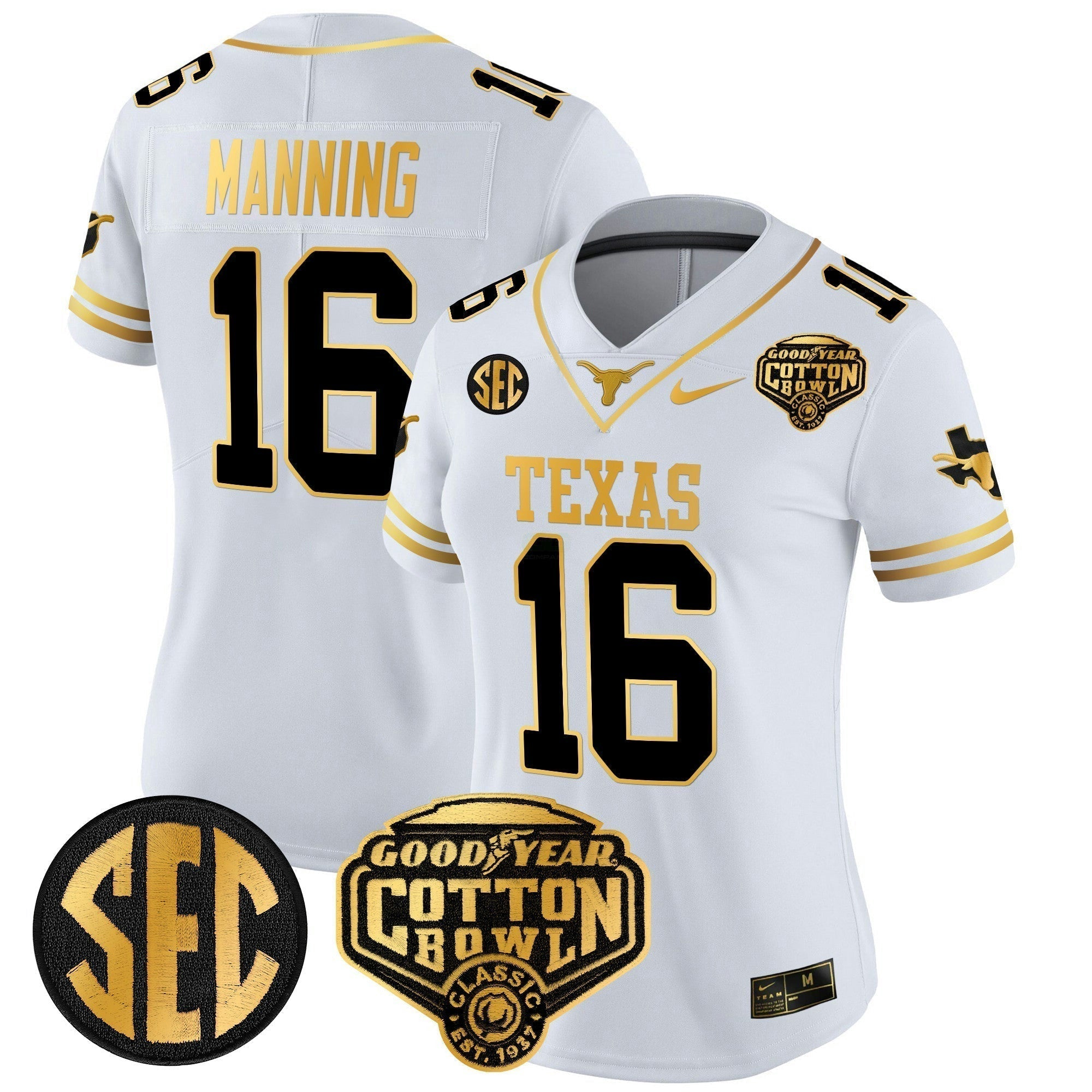 Camisa NCAA Women's Cotton Bowl Patch Dourada Vapor Limited Jersey