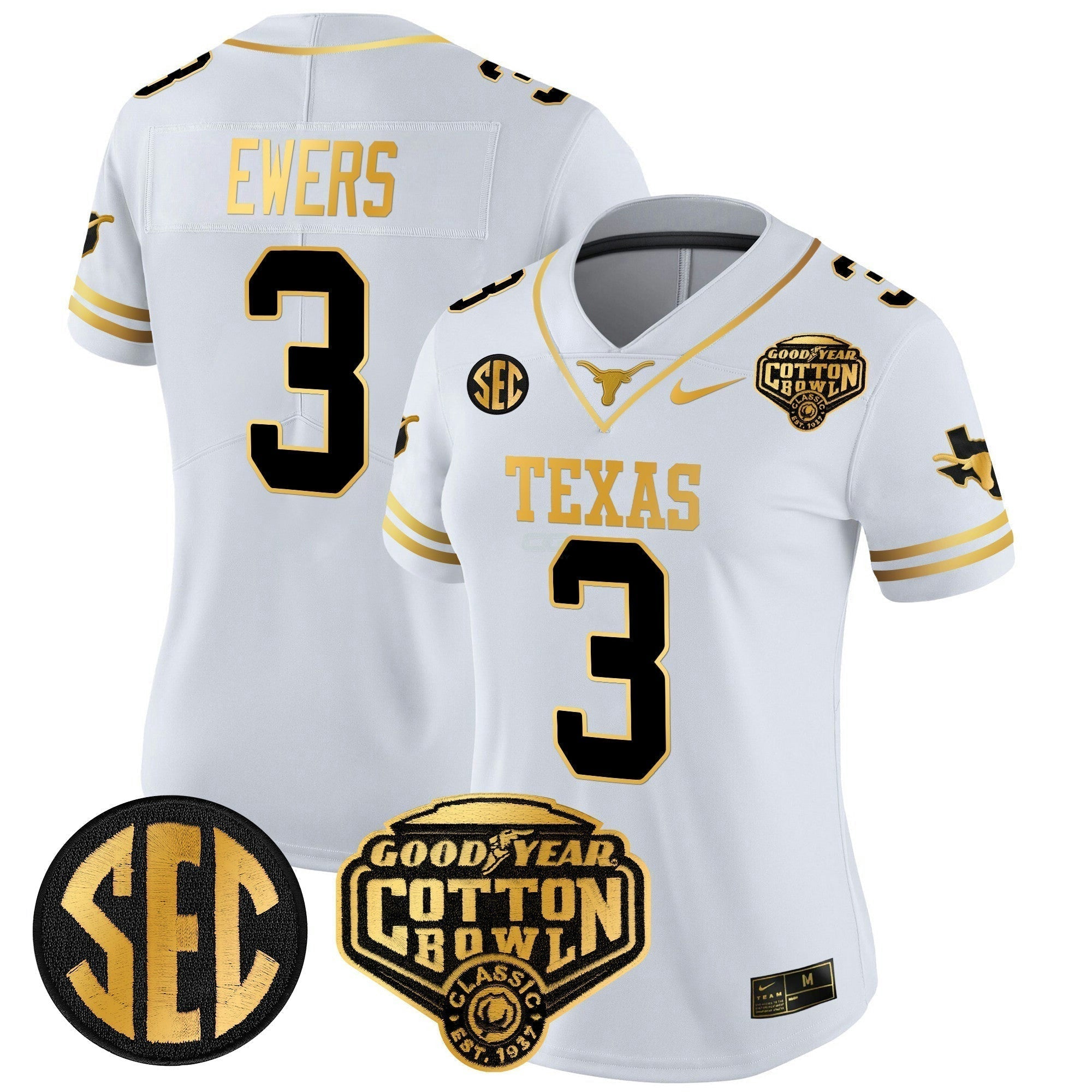 Camisa NCAA Women's Cotton Bowl Patch Dourada Vapor Limited Jersey