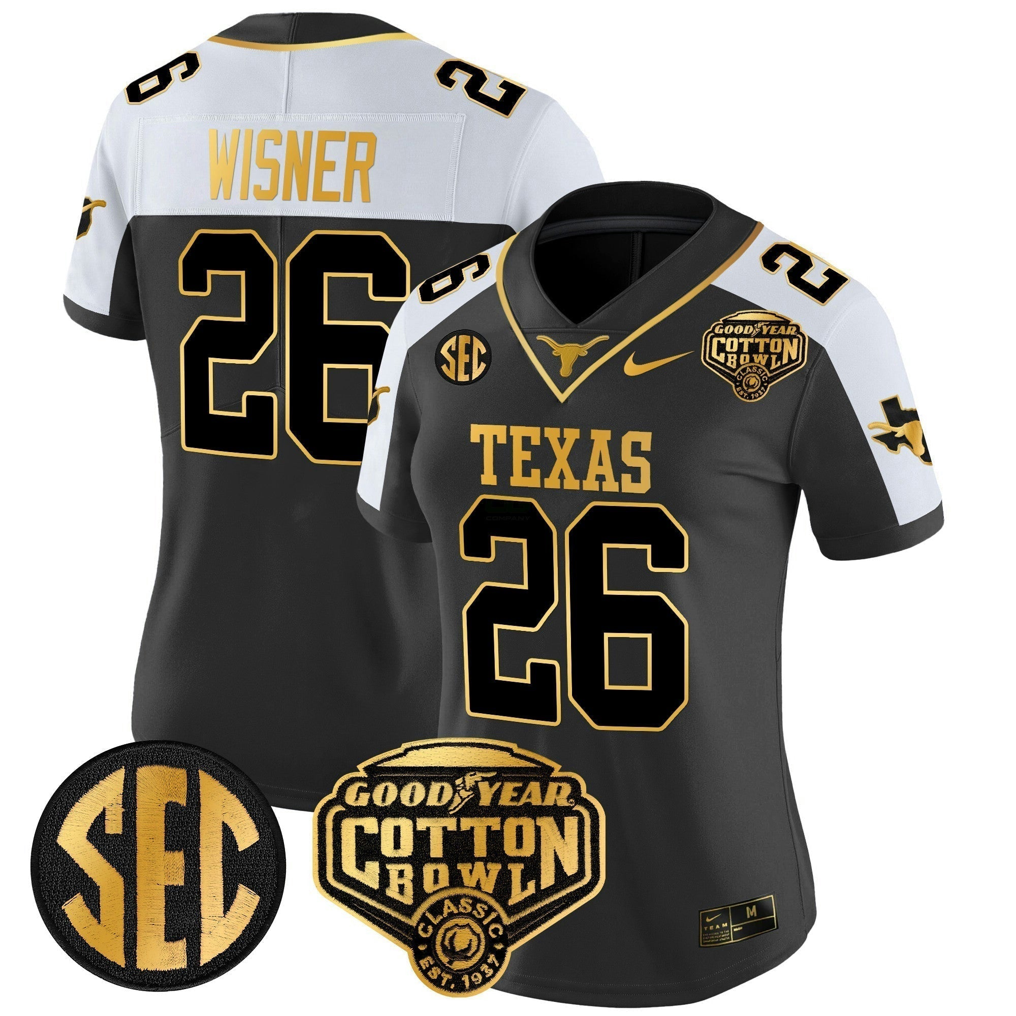 Camisa NCAA Women's Cotton Bowl Patch Dourada Vapor Limited Jersey