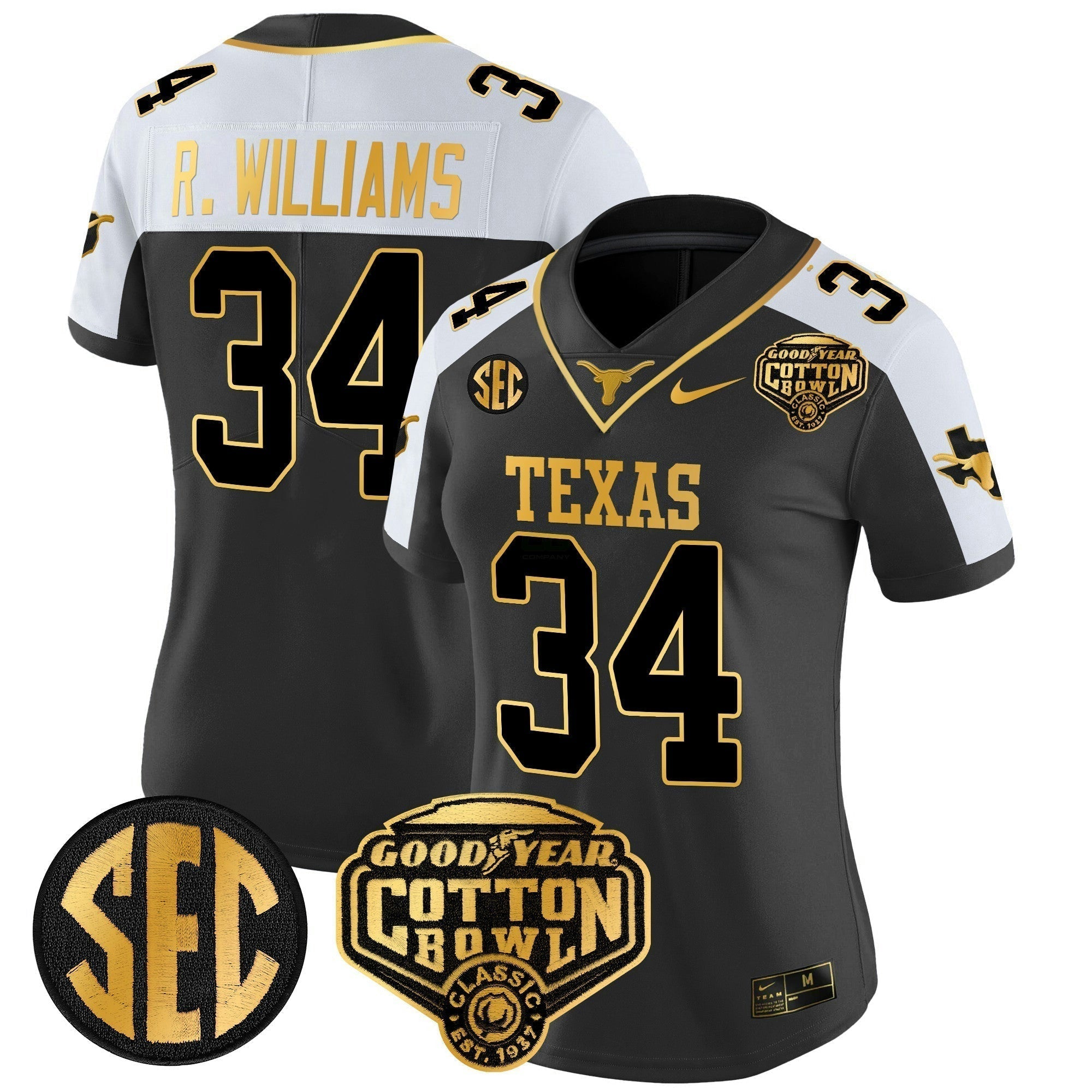 Camisa NCAA Women's Cotton Bowl Patch Dourada Vapor Limited Jersey