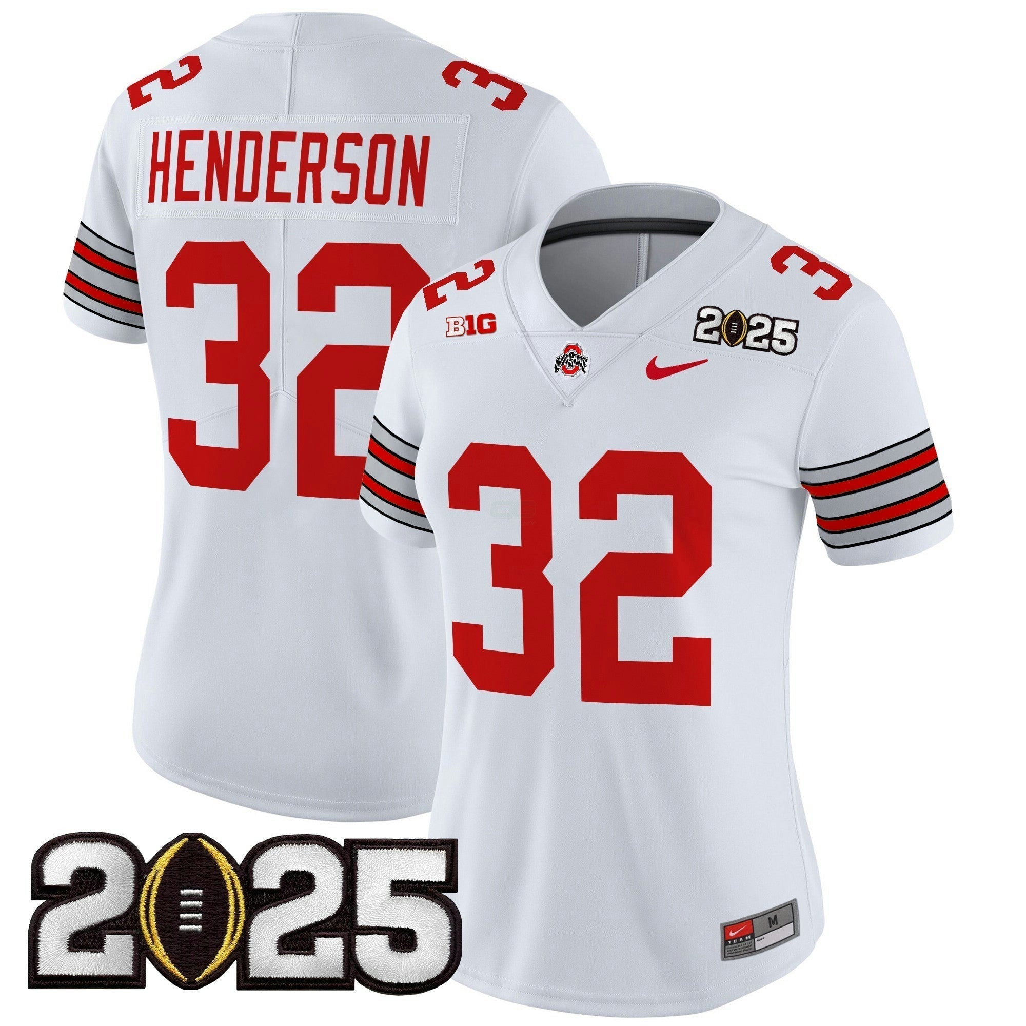 Camisa NCAA Women's 'Heritage Stripe' 2025 College Football Playoff Final Patch Vapor Limited Jersey