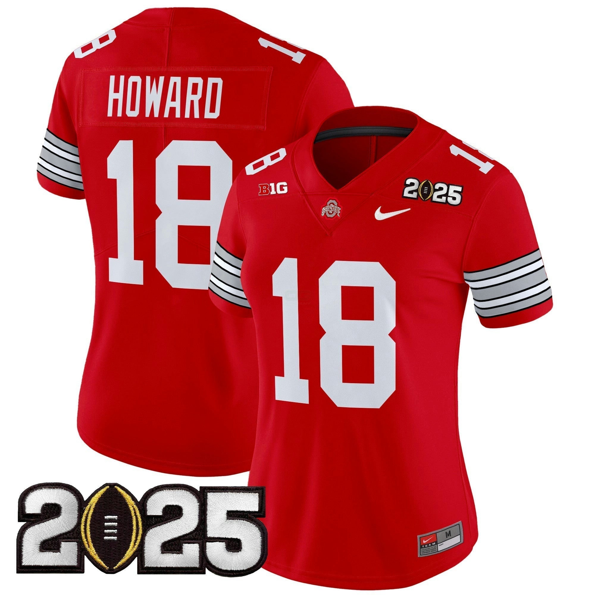 Camisa NCAA Women's 'Heritage Stripe' 2025 College Football Playoff Final Patch Vapor Limited Jersey