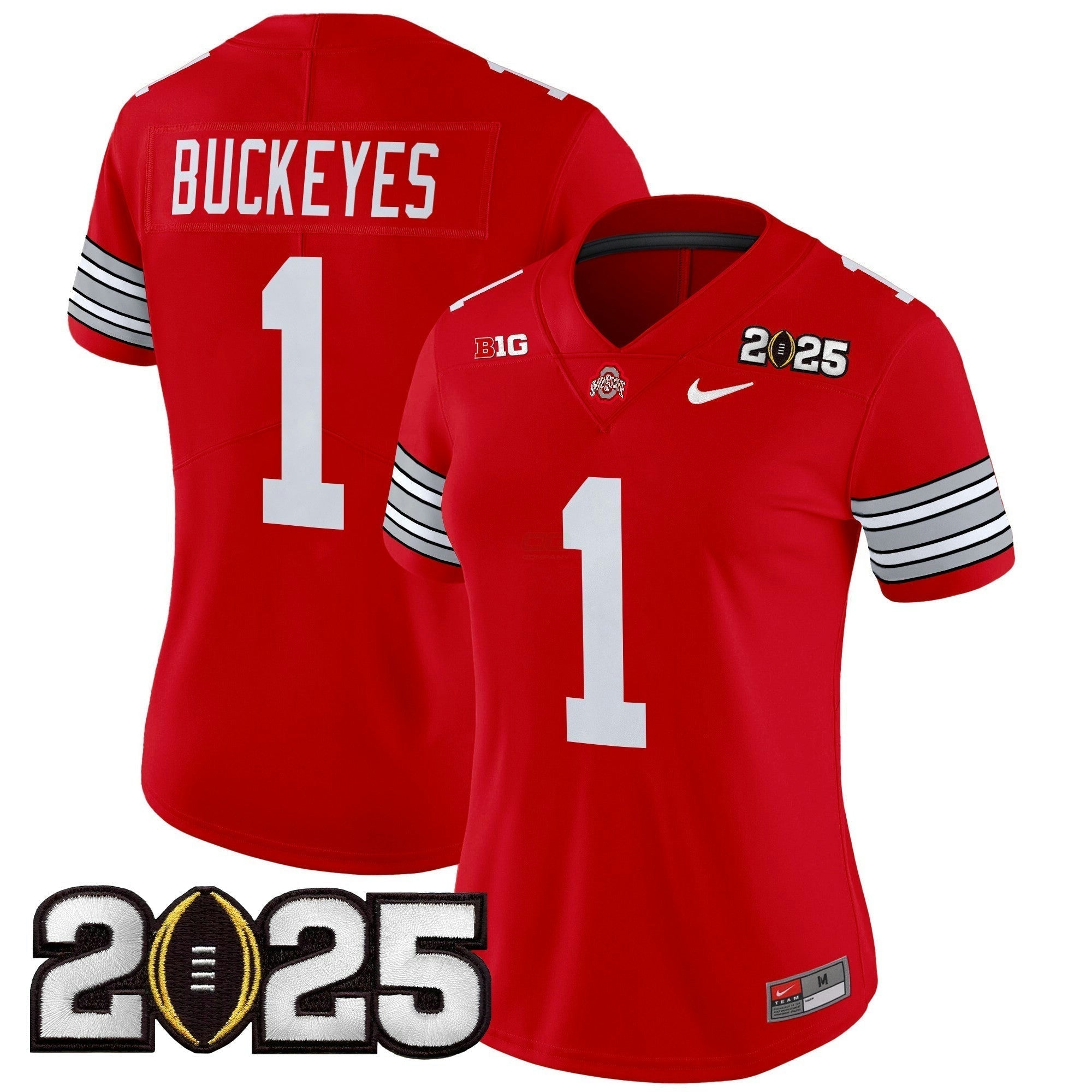 Camisa NCAA Women's 'Heritage Stripe' 2025 College Football Playoff Final Patch Vapor Limited Jersey