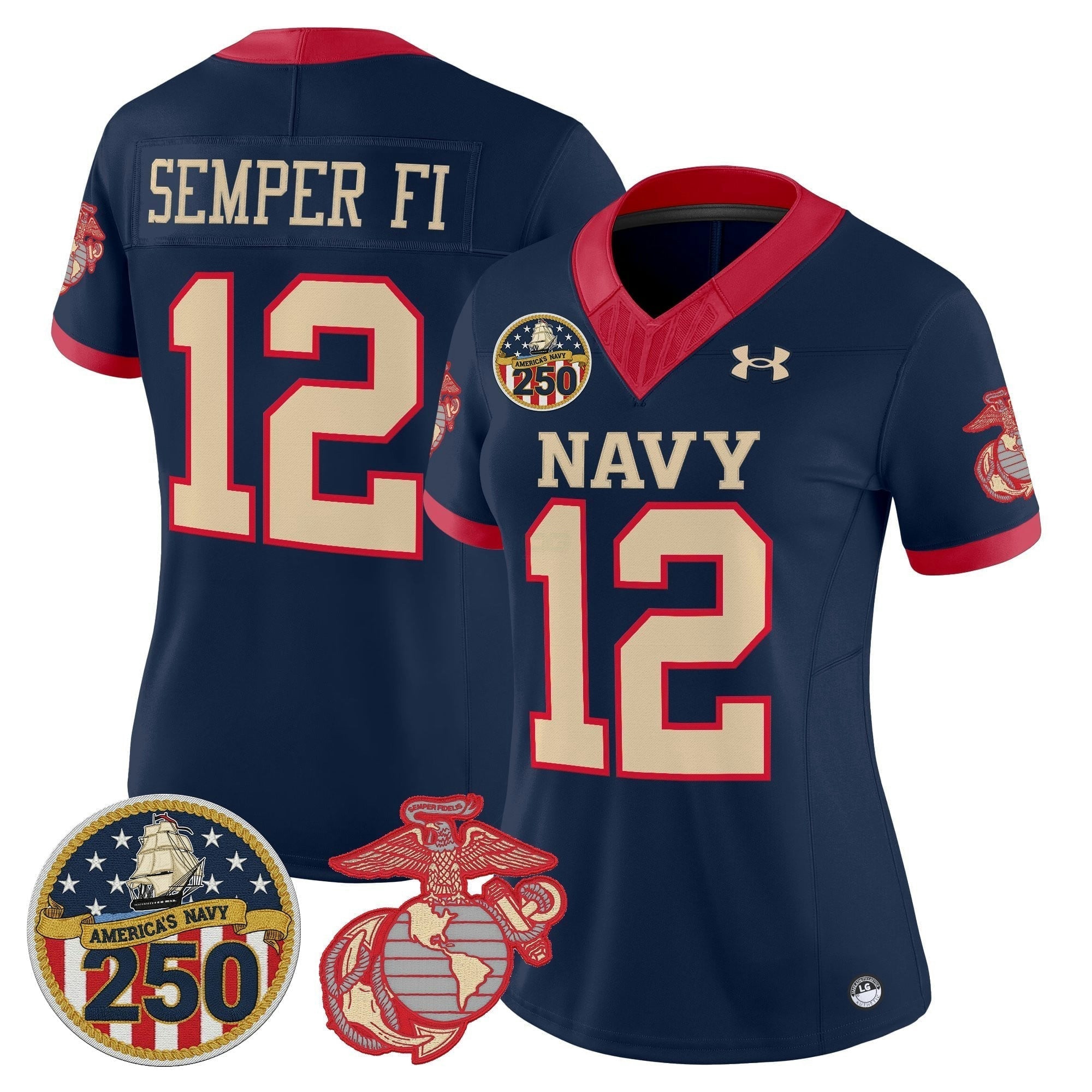 Camisa NCAA Women's Vapor USMC Premier Jersey - 250th Anniversary Patch