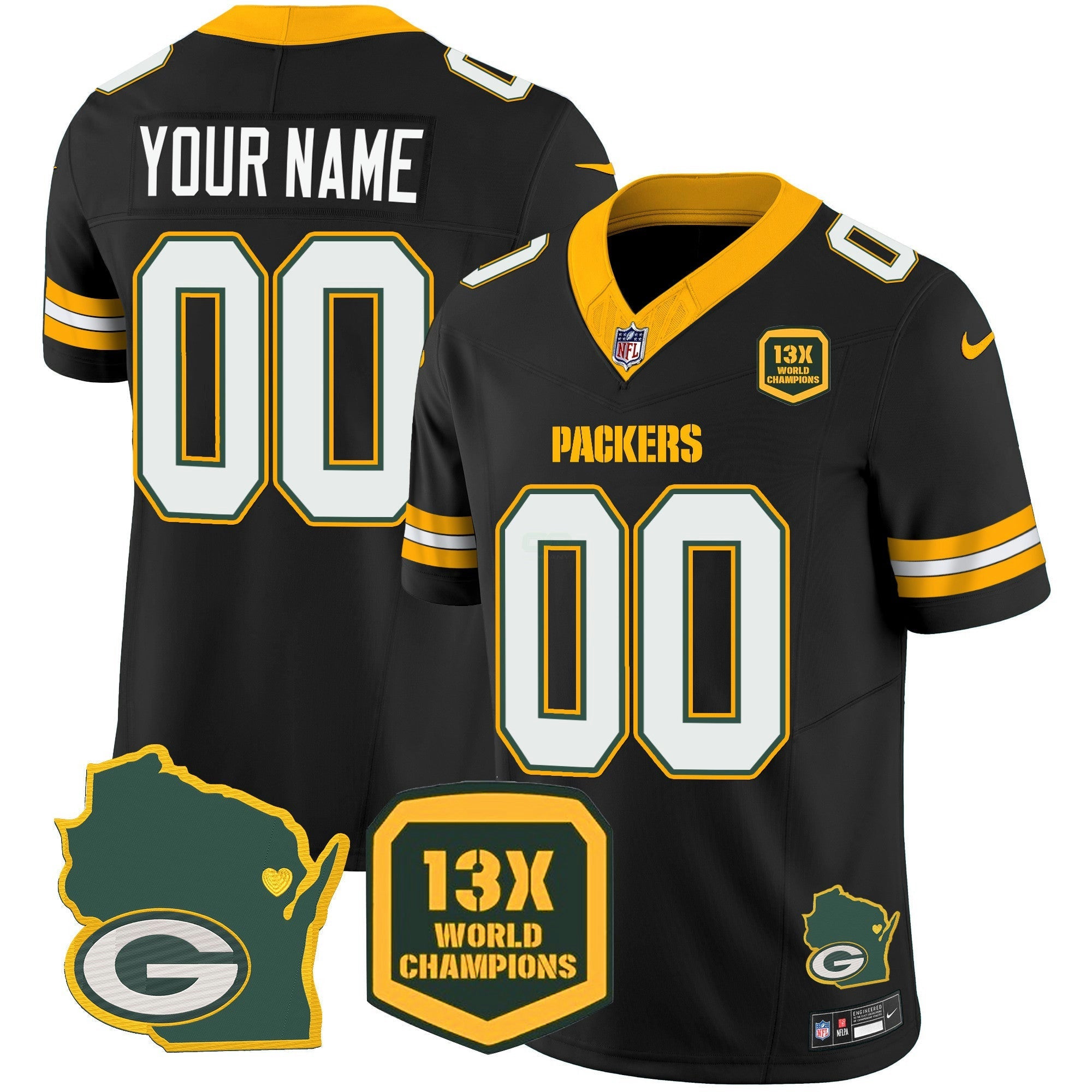 Camisa NFL 13 Time World Champions & Home Patch Vapor Jersey V2