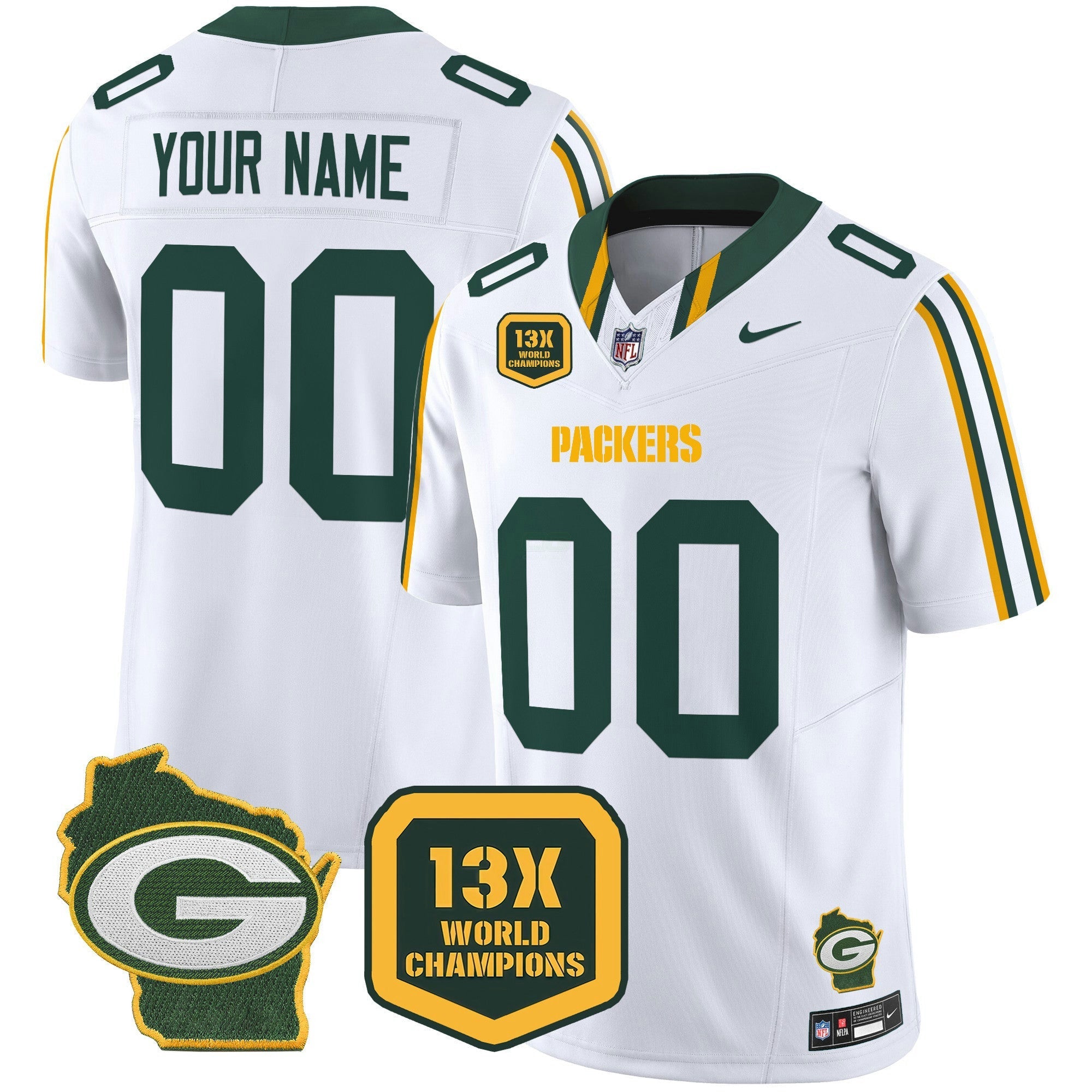 Camisa NFL 13 Time World Champions & Home Patch Vapor Limited Jersey