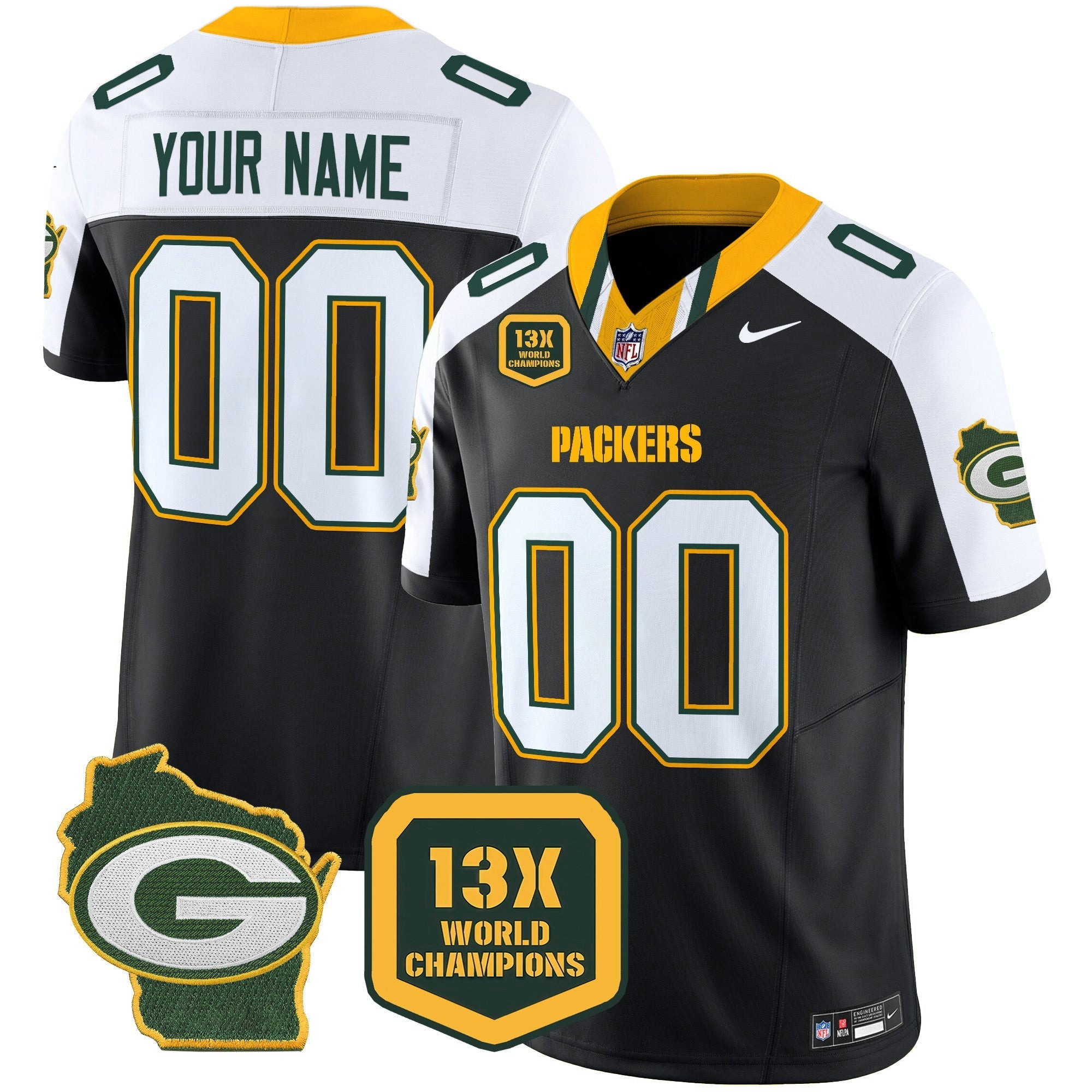 Camisa NFL 13 Time World Champions & Home Patch Vapor Limited Jersey