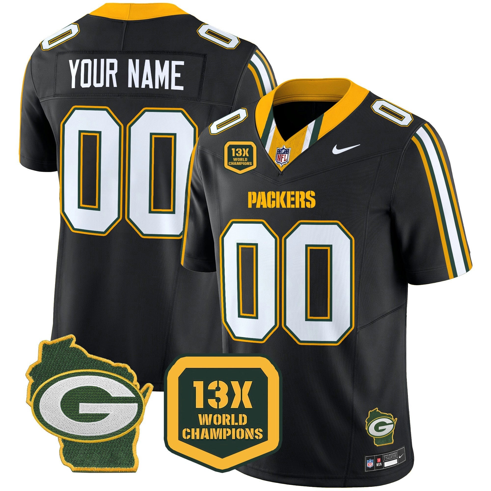 Camisa NFL 13 Time World Champions & Home Patch Vapor Limited Jersey