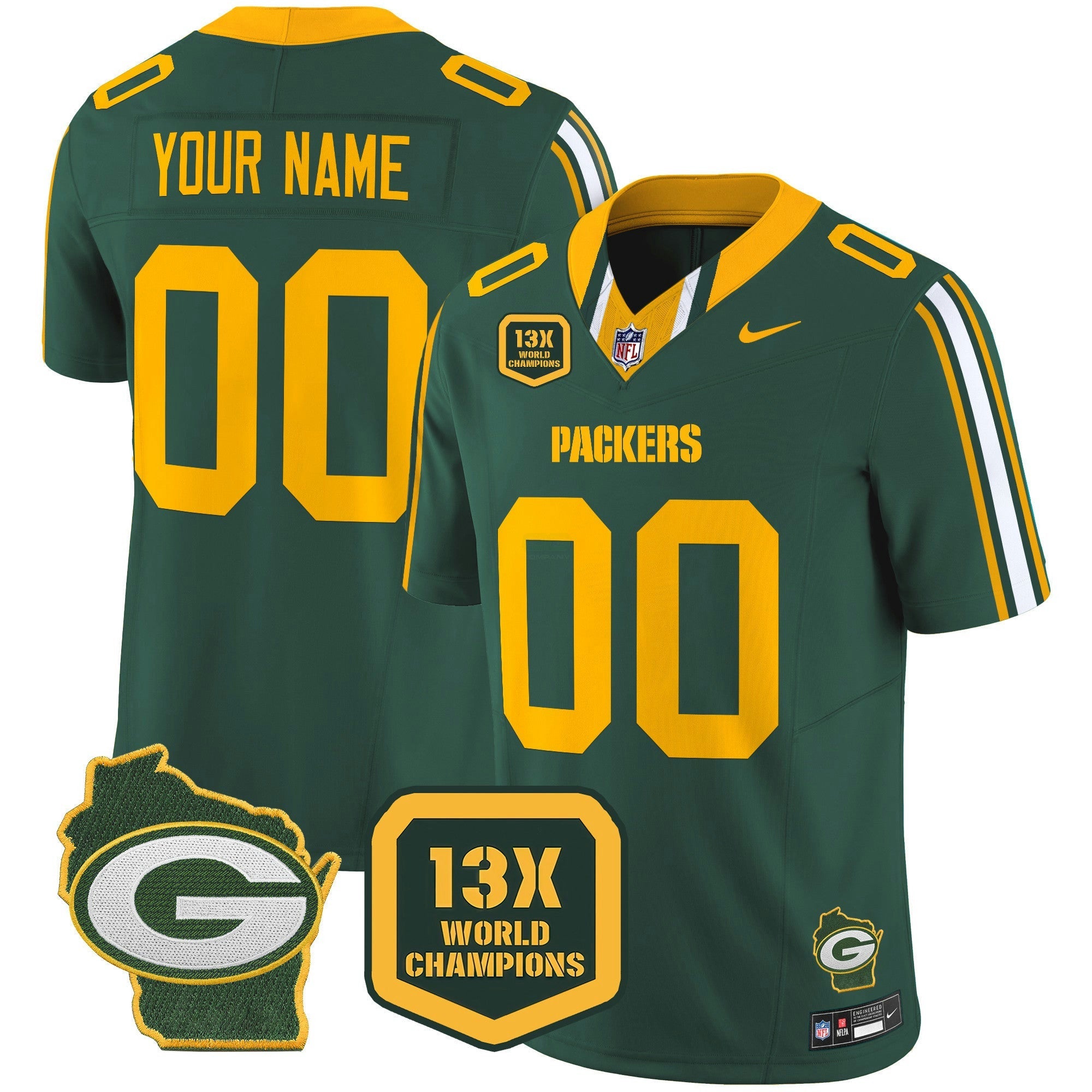 Camisa NFL 13 Time World Champions & Home Patch Vapor Limited Jersey