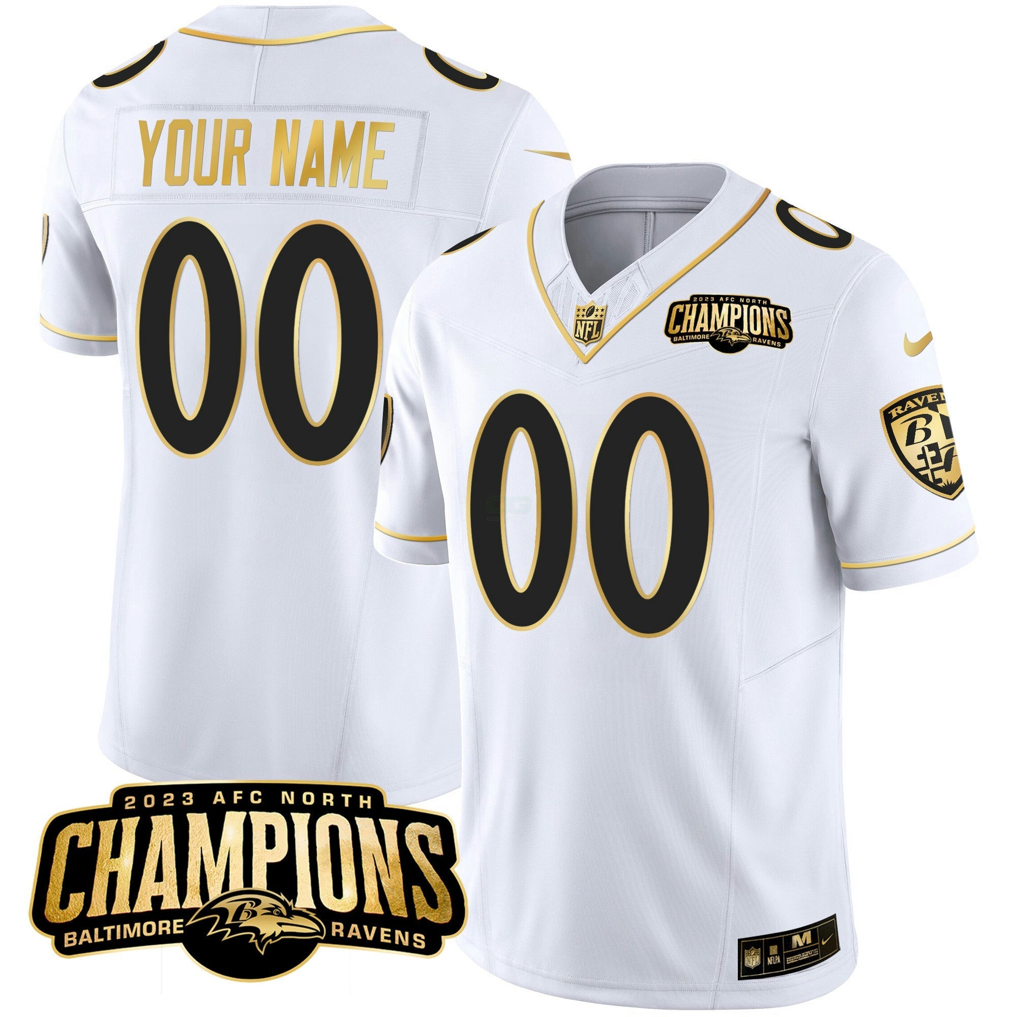 Camisa NFL 2023 AFC North Champions Patch Dourada Vapor Jersey