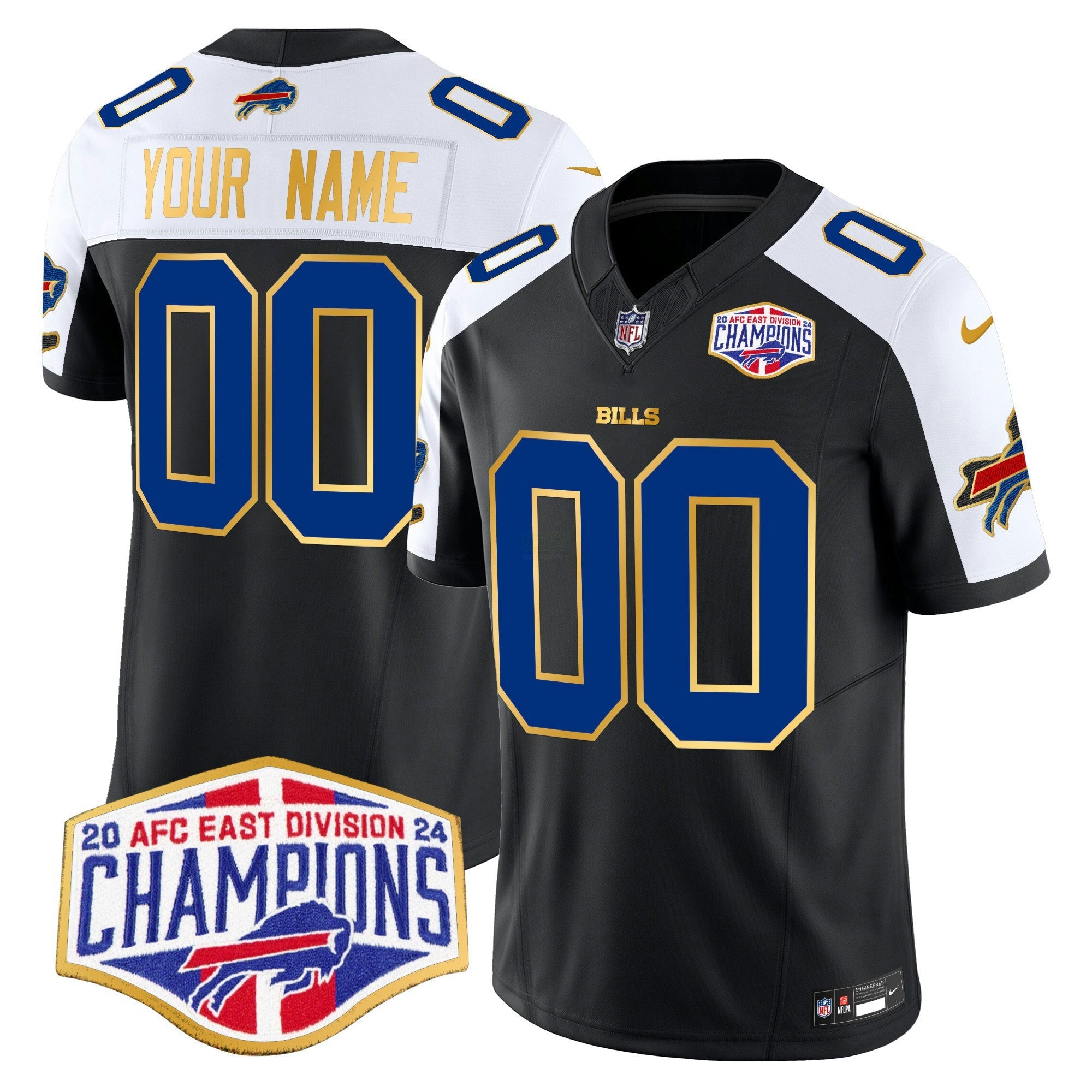 Camisa NFL 2024 AFC East Division Champions Dourada Trim Vapor Limited Jersey